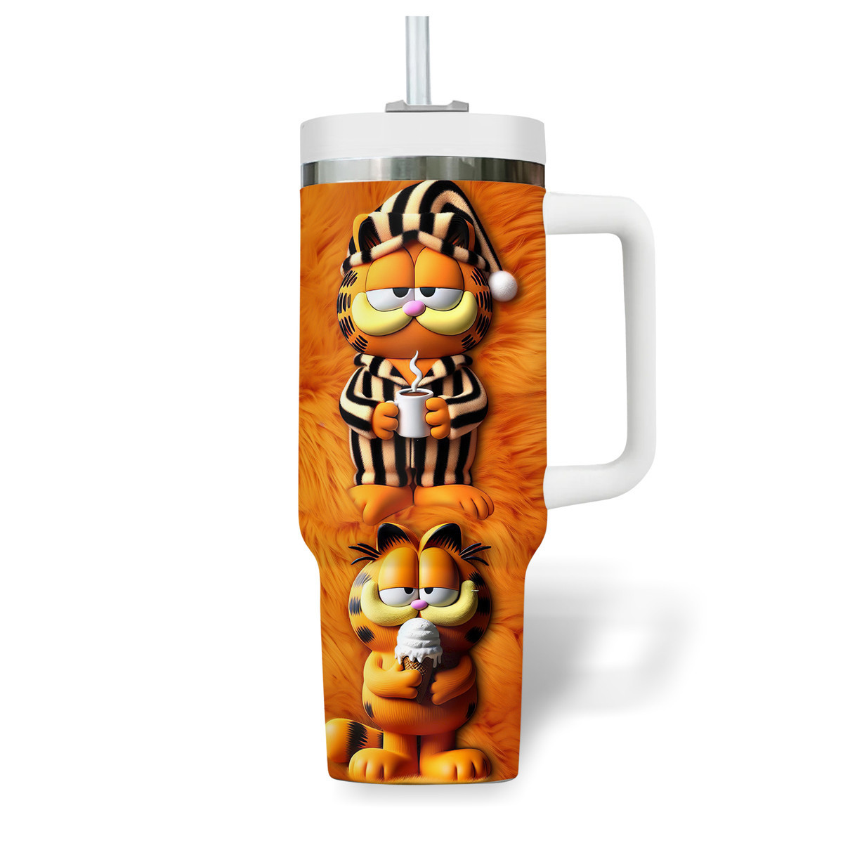 The Garfield Cartoon Custom Stanley Cup 40 oz 30 oz Tumbler With Handle