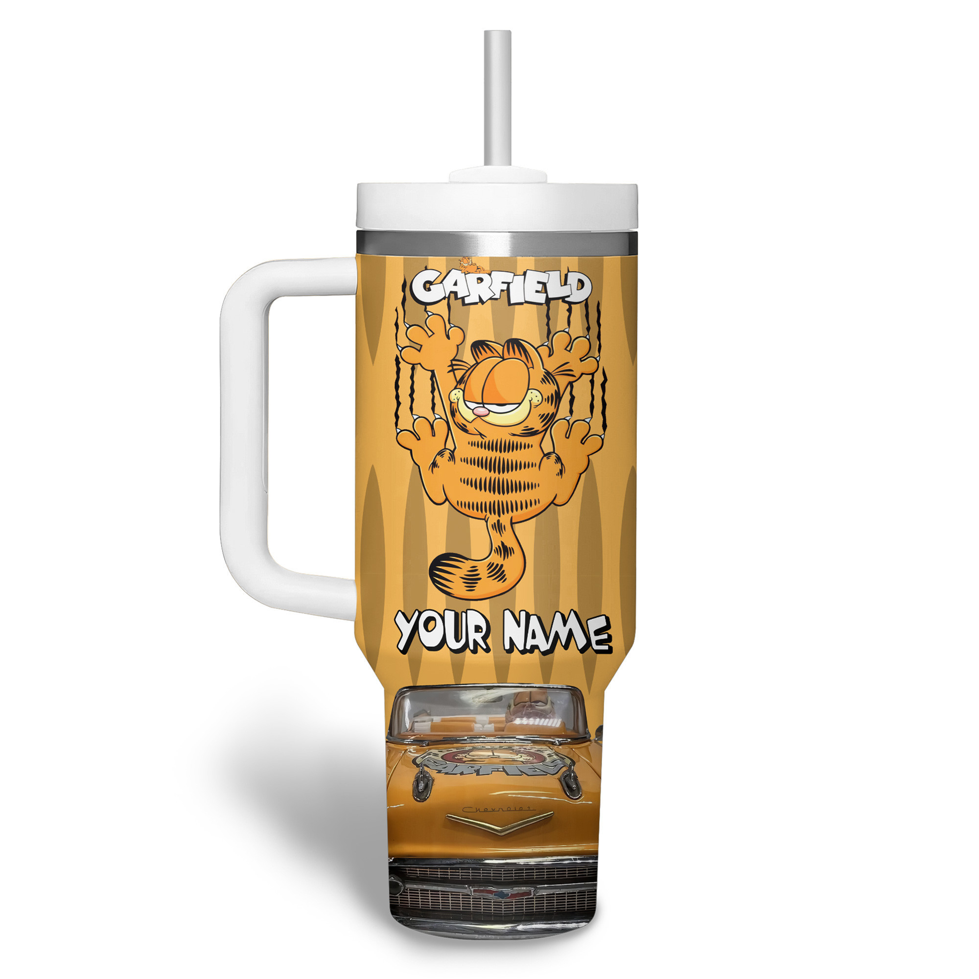 The Garfield Cartoon Custom Stanley Cup 40 oz 30 oz Tumbler With Handle