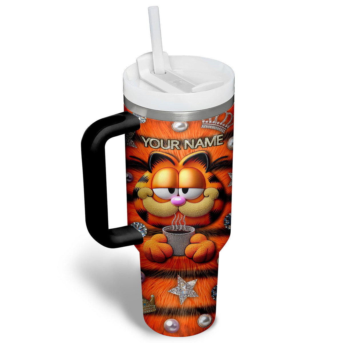 The Garfield Cartoon Custom Stanley Cup 40 oz 30 oz Tumbler With Handle