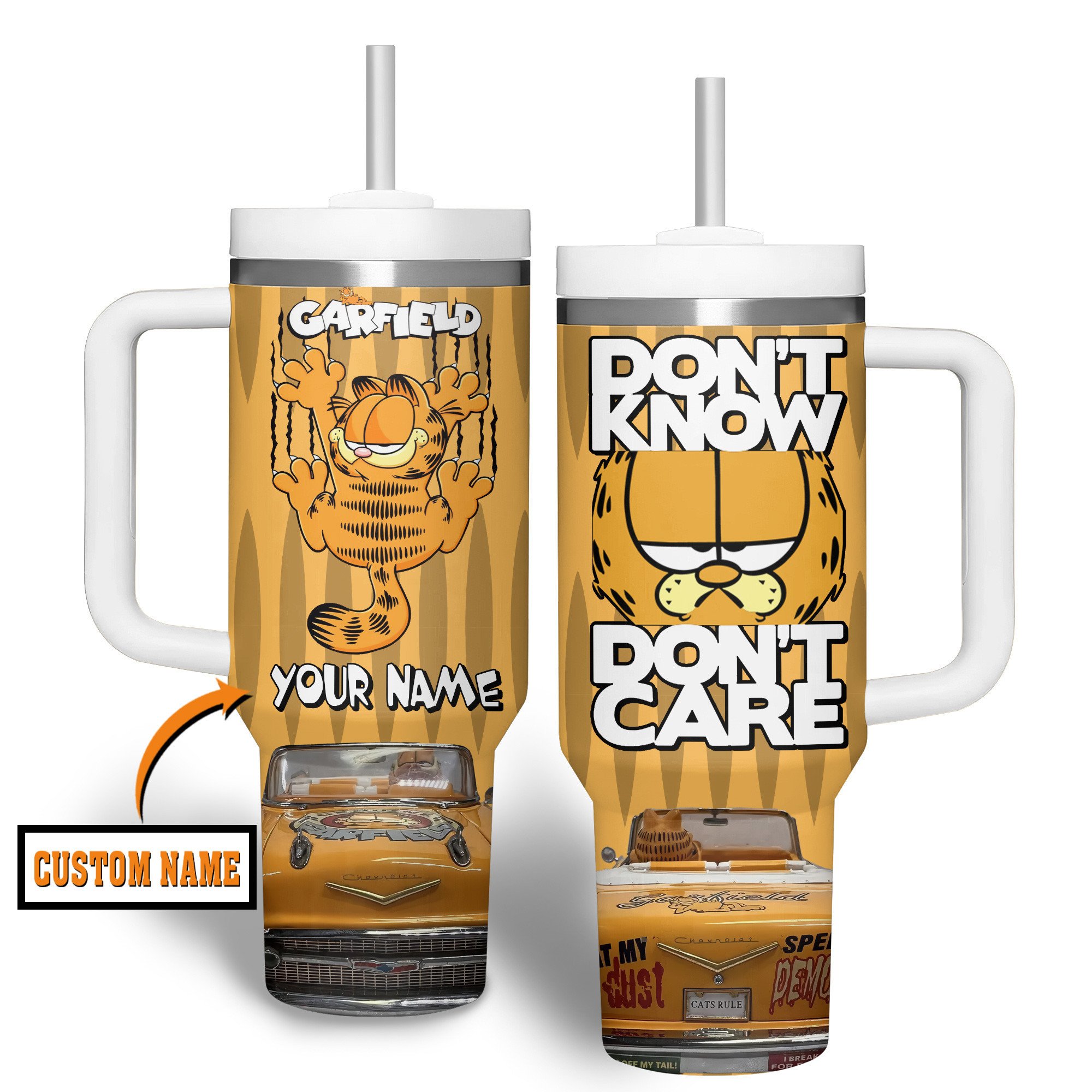 The Garfield Cartoon Custom Stanley Cup 40 oz 30 oz Tumbler With Handle