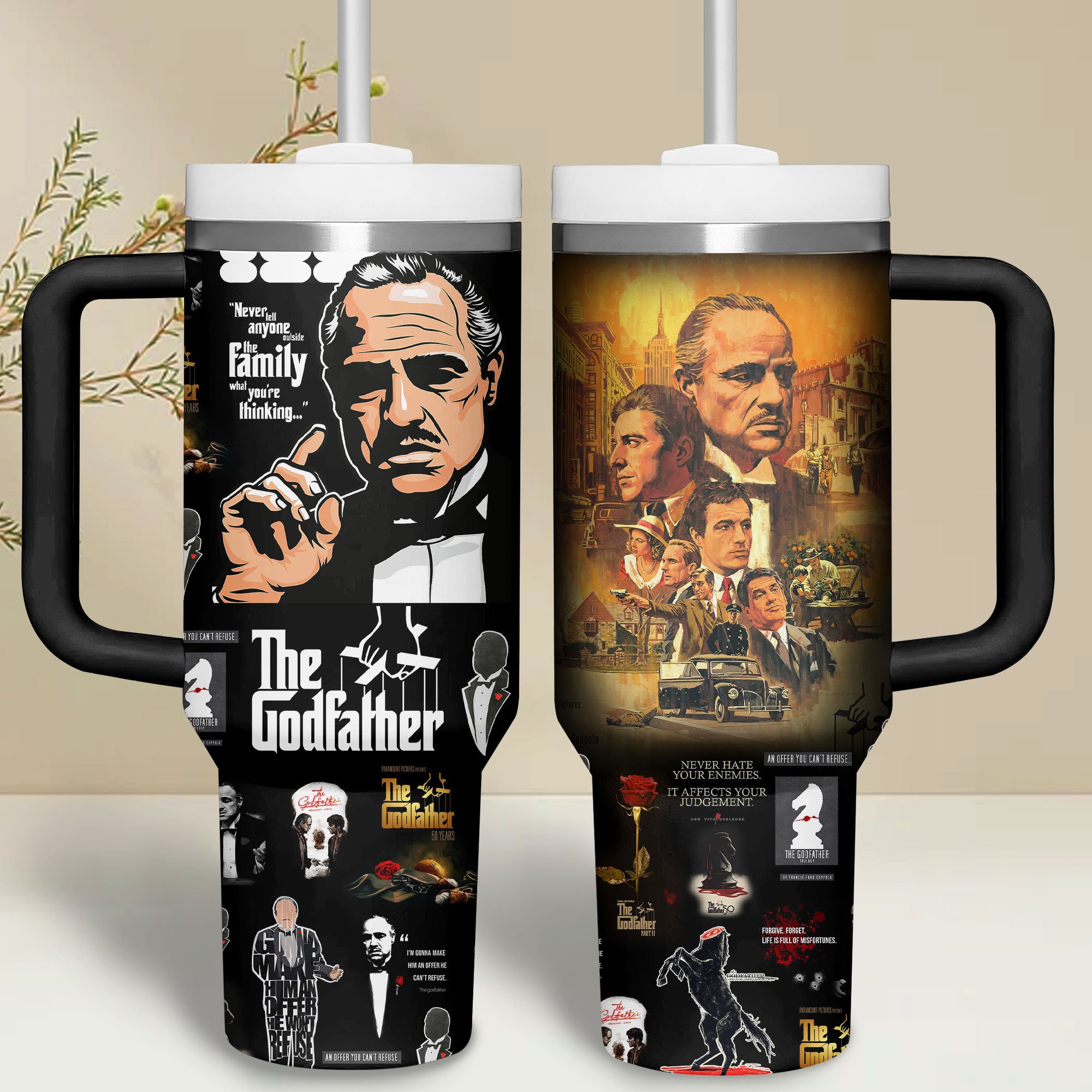 The Godfather Movies Custom Stanley Cup 40 oz 30 oz Tumbler With Handle