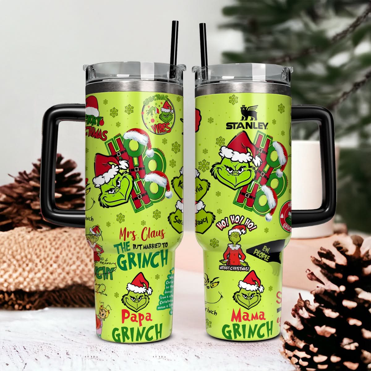 The Grinch Movies Christmas Custom Stanley Cup 40 oz 30 oz Tumbler With Handle