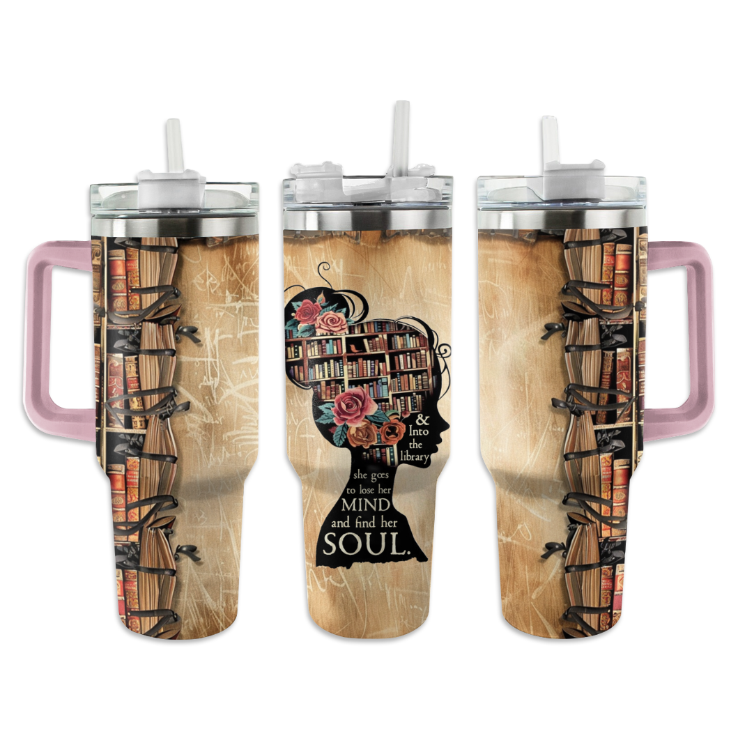 The Library Book Girl Custom Stanley Cup 40 oz 30 oz Tumbler With Handle