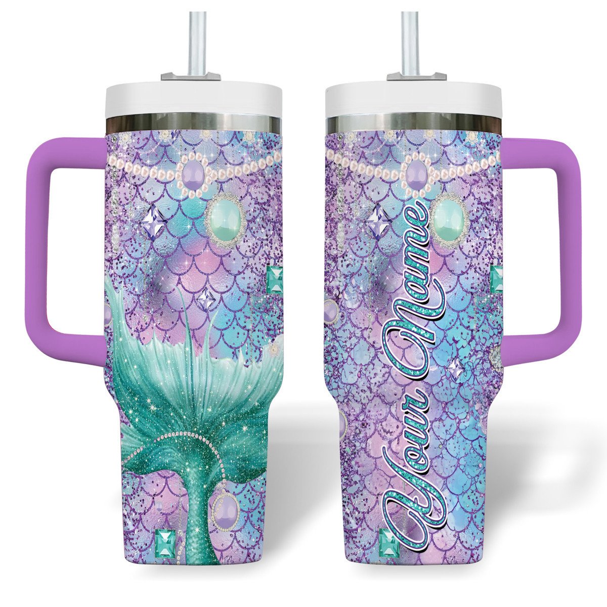 The Little Mermaid Cartoon Custom Stanley Cup 40 oz 30 oz Tumbler With Handle