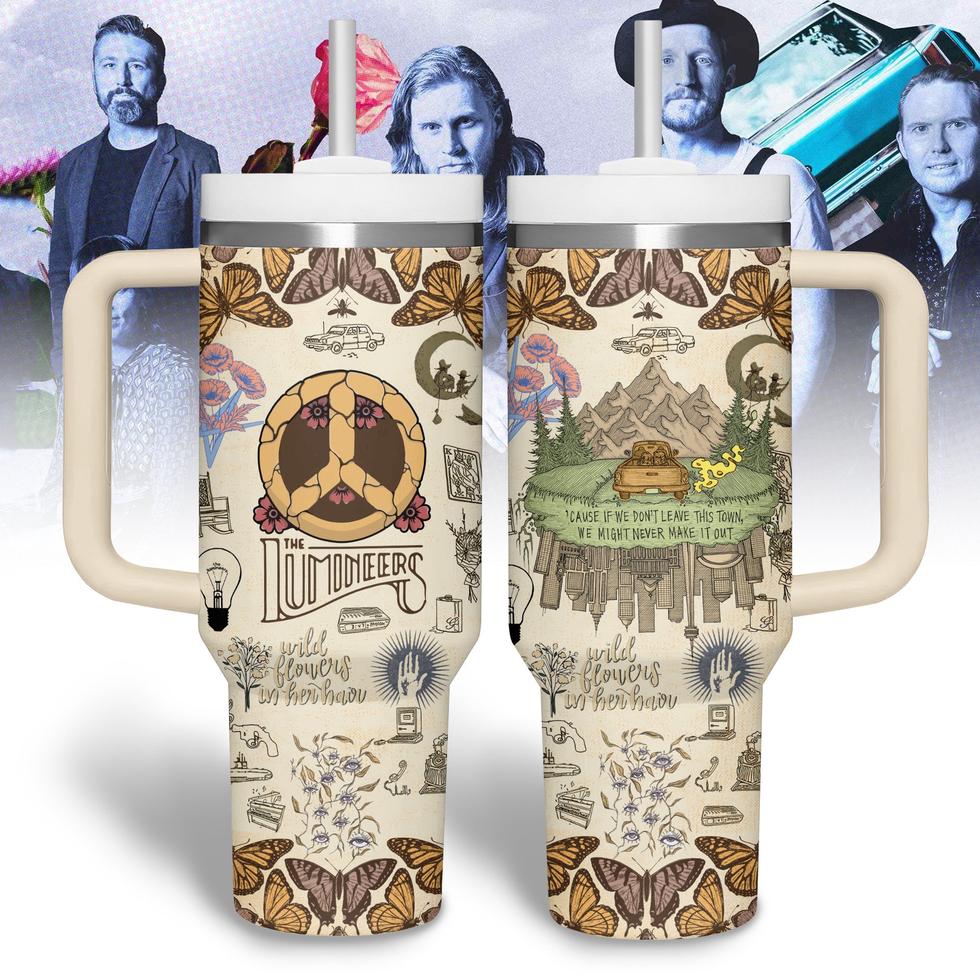 The Lumineers Music Custom Stanley Cup 40 oz 30 oz Tumbler With Handle