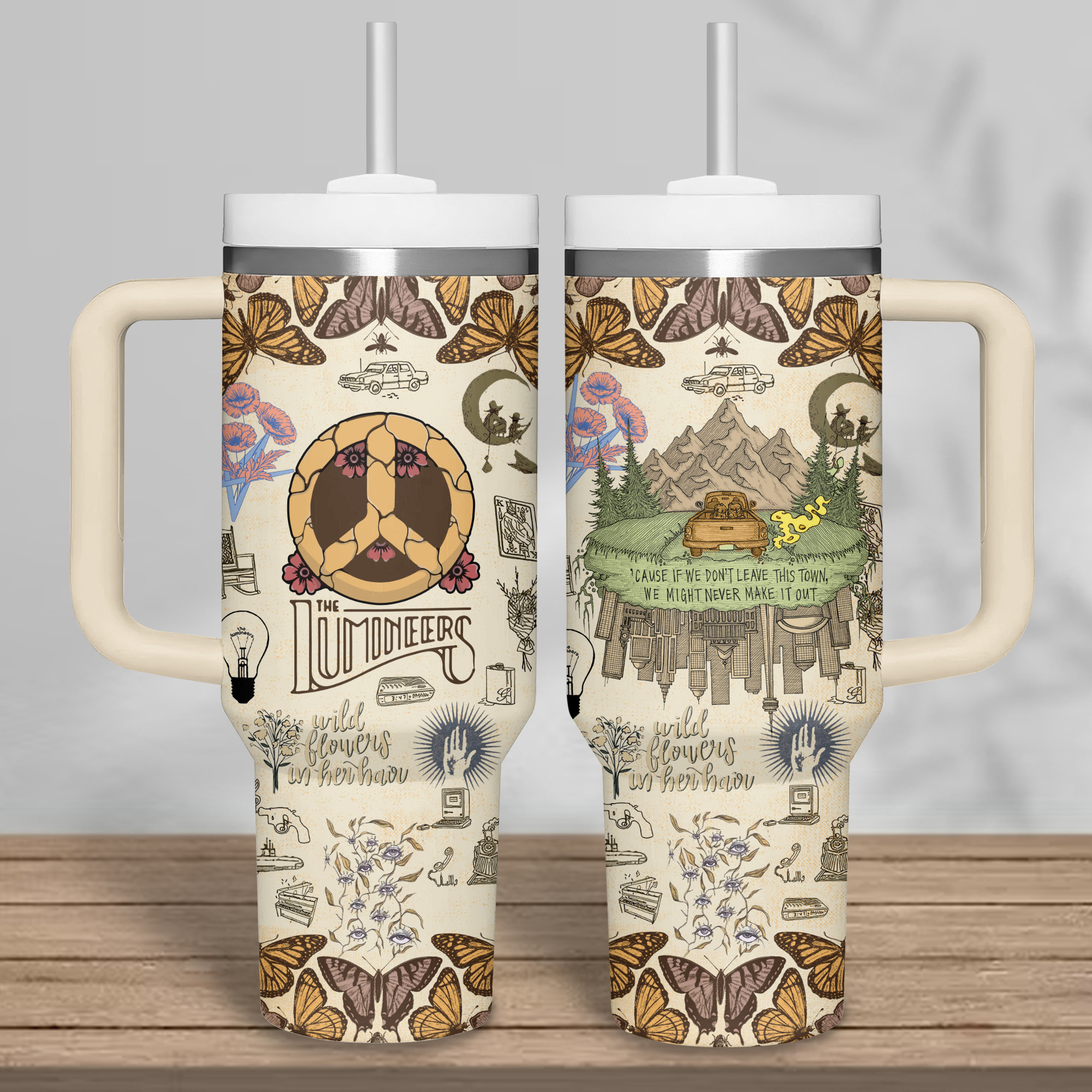 The Lumineers Music Custom Stanley Cup 40 oz 30 oz Tumbler With Handle