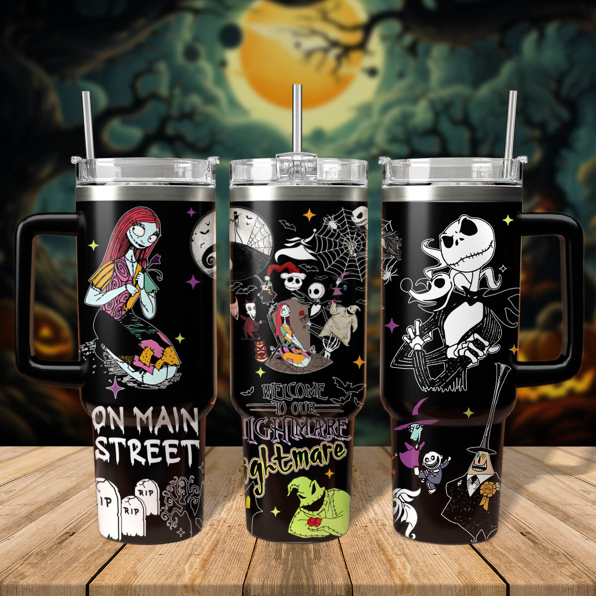 The Nightmare Before Christmas Movies Custom Stanley Cup 40 oz 30 oz Tumbler With Handle