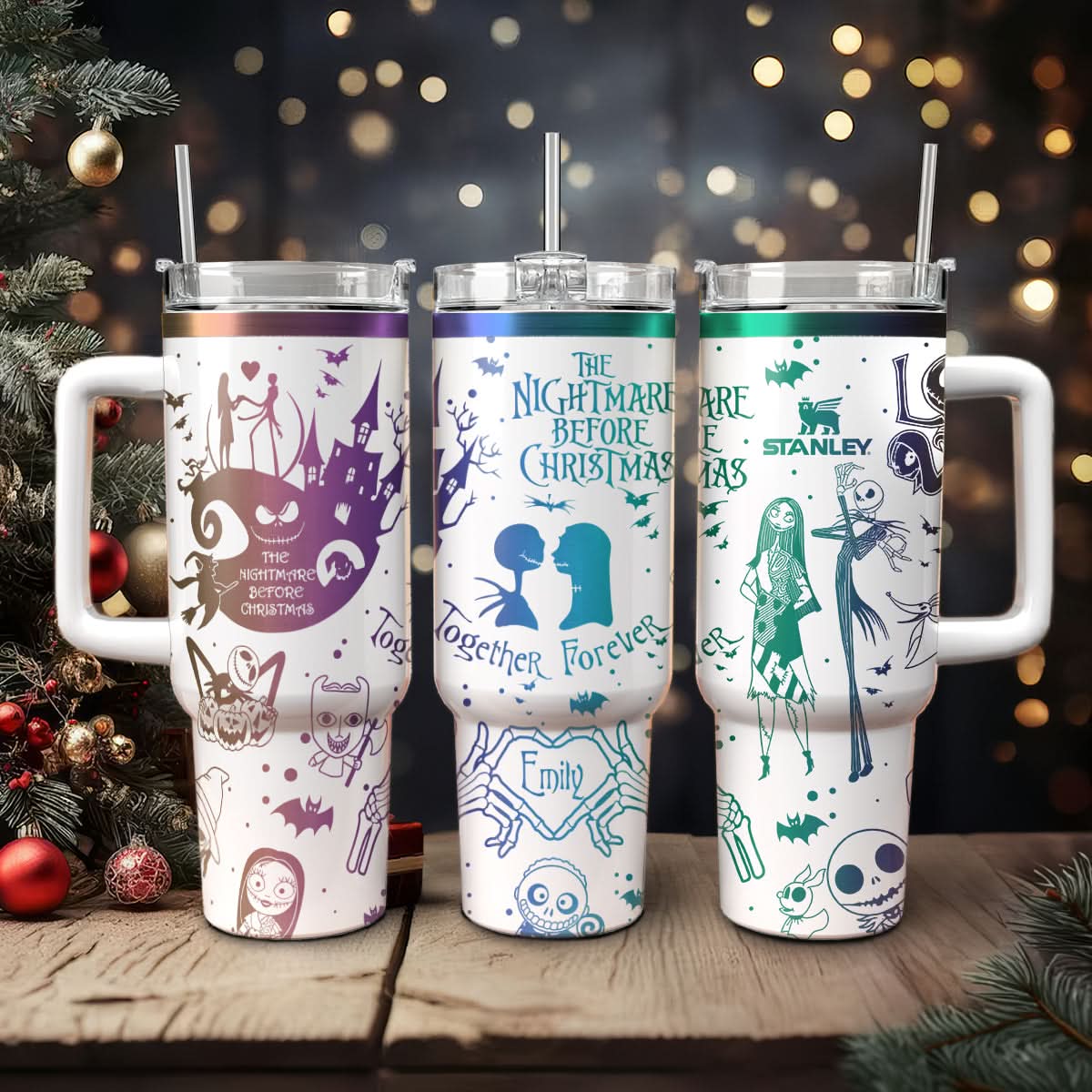 The Nightmare Before Christmas Movies Custom Stanley Cup 40 oz 30 oz Tumbler With Handle