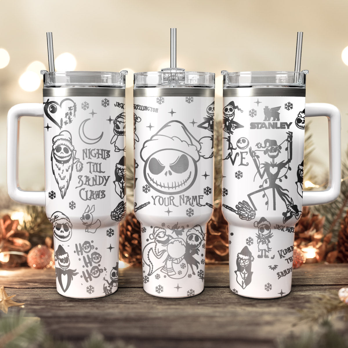 The Nightmare Before Christmas Movies Custom Stanley Cup 40 oz 30 oz Tumbler With Handle