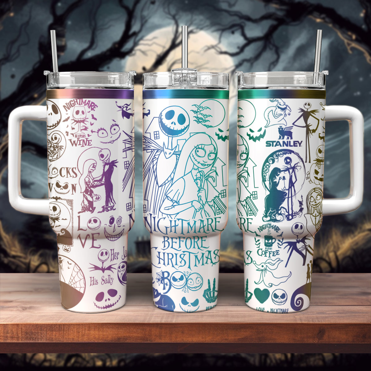 The Nightmare Before Christmas Movies Custom Stanley Cup 40 oz 30 oz Tumbler With Handle