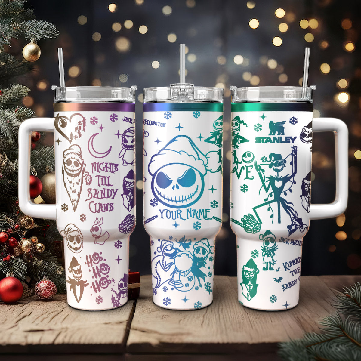 The Nightmare Before Christmas Movies Custom Stanley Cup 40 oz 30 oz Tumbler With Handle