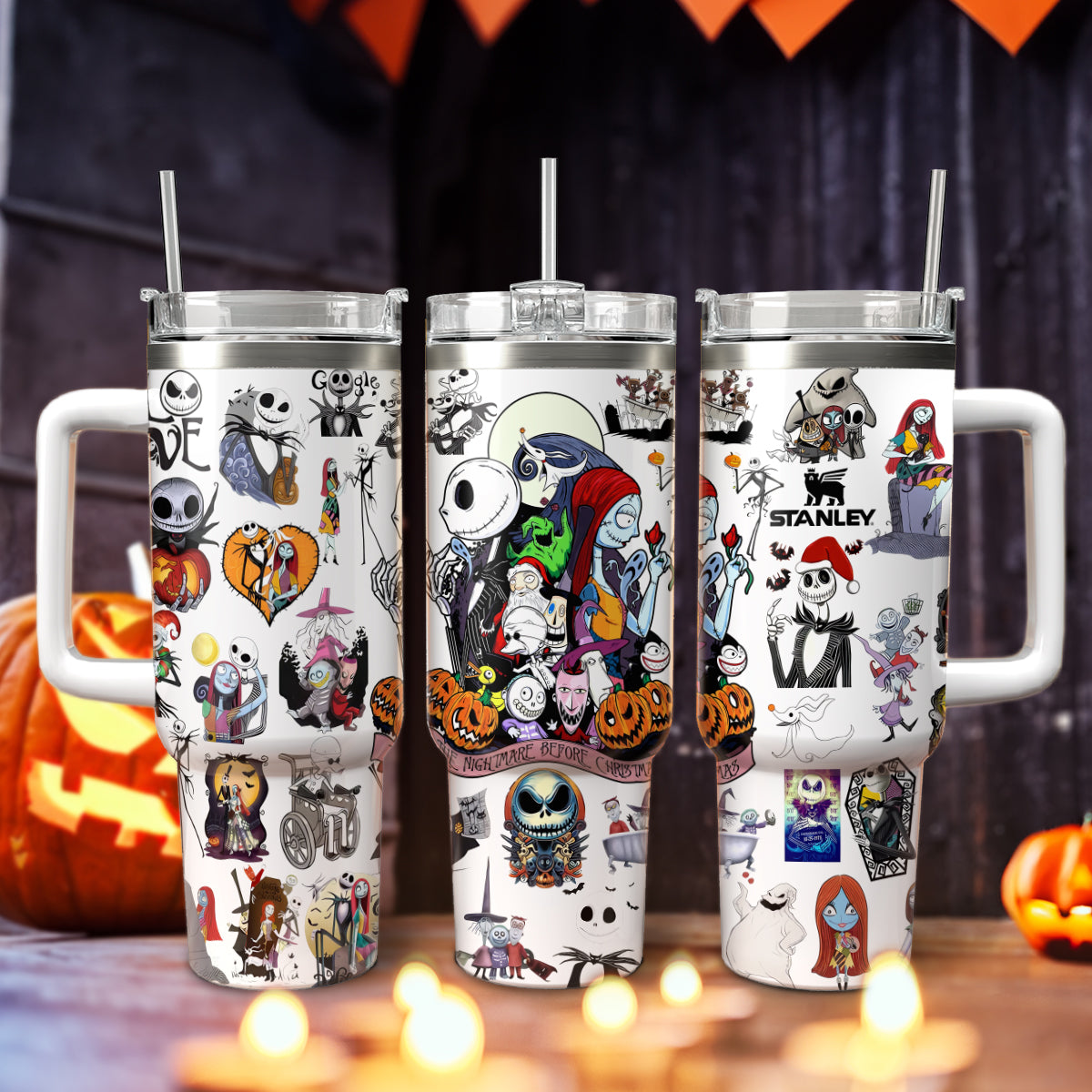 The Nightmare Before Christmas Movies Custom Stanley Cup 40 oz 30 oz Tumbler With Handle