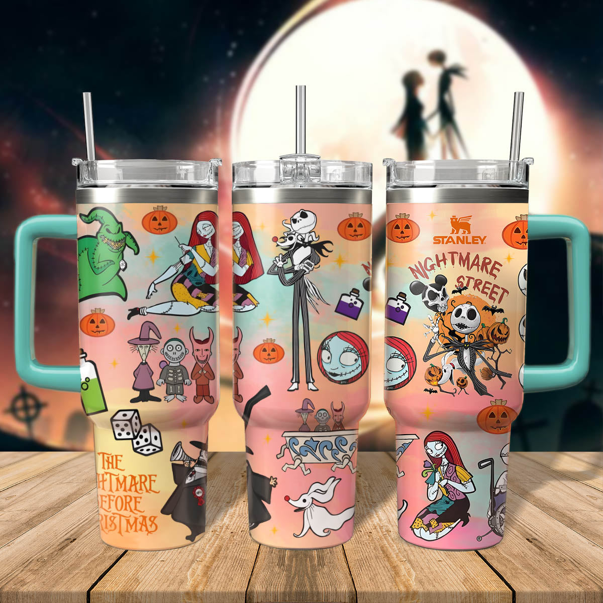 The Nightmare Before Christmas Movies Custom Stanley Cup 40 oz 30 oz Tumbler With Handle