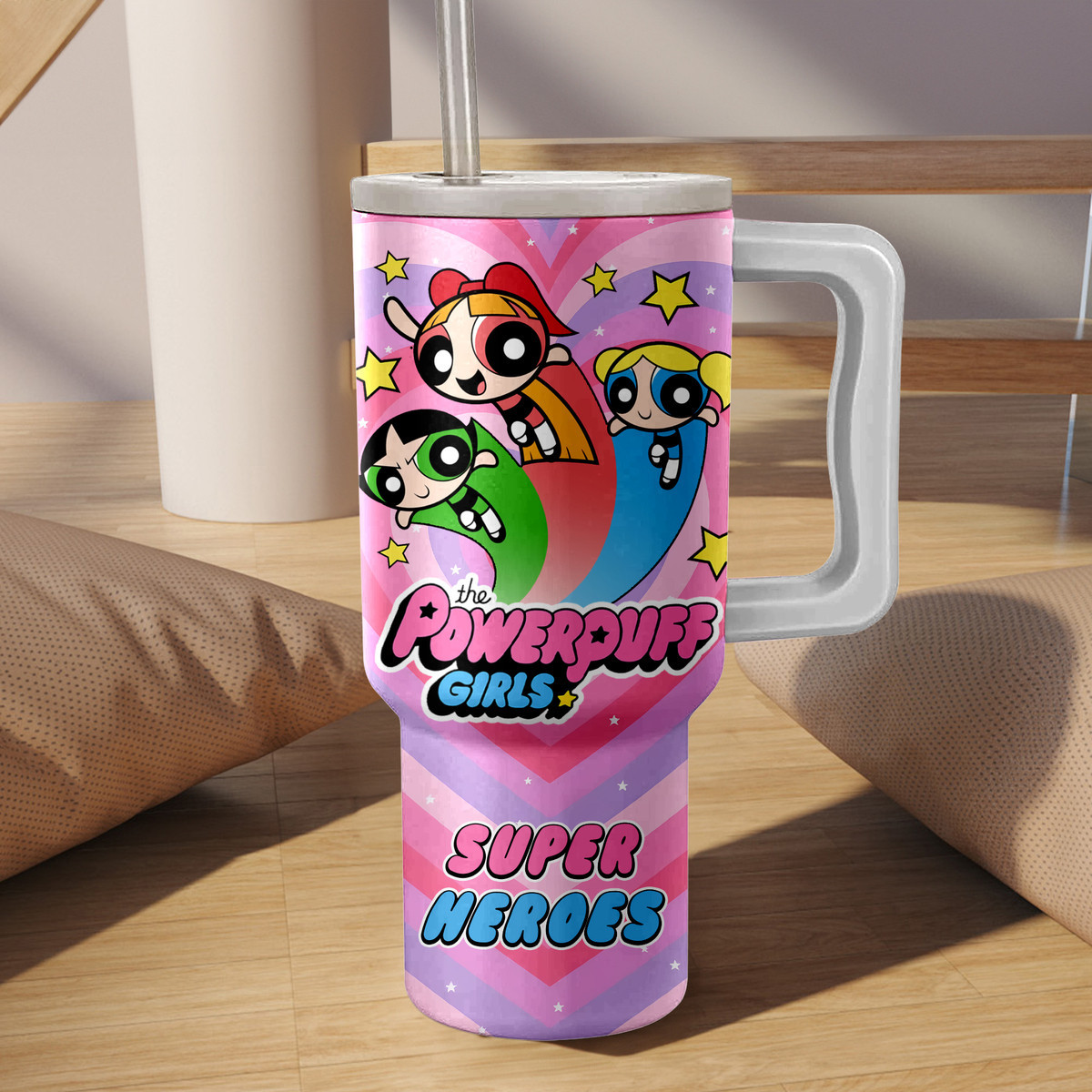 The Powerpuff Girls Cartoon Custom Stanley Cup 40 oz 30 oz Tumbler With Handle