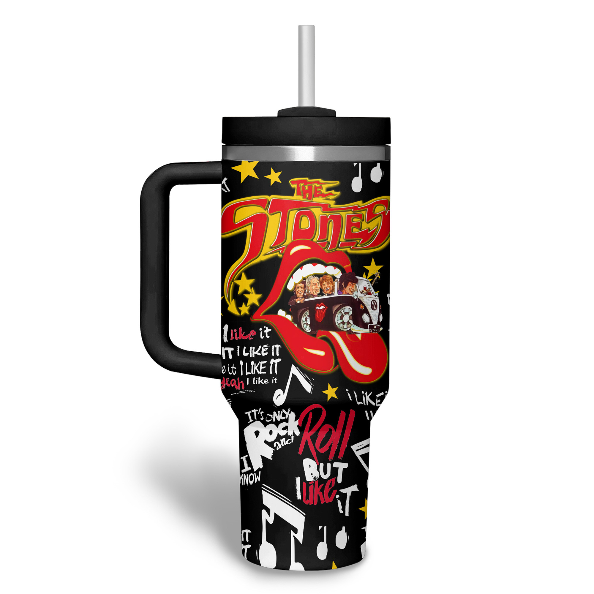 The Rolling Stones Music Custom Stanley Cup 40 oz 30 oz Tumbler With Handle