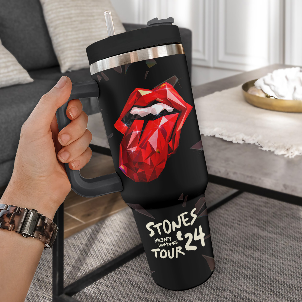 The Rolling Stones Music Custom Stanley Cup 40 oz 30 oz Tumbler With Handle