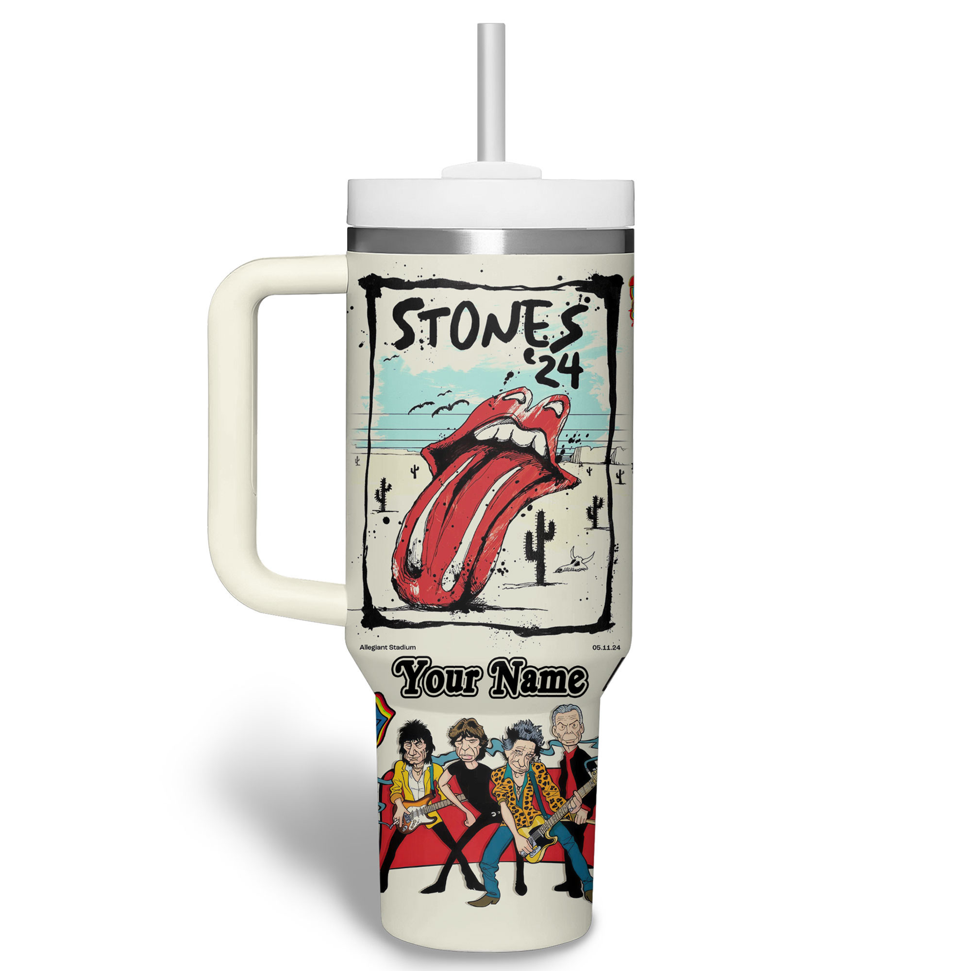 The Rolling Stones Music Custom Stanley Cup 40 oz 30 oz Tumbler With Handle