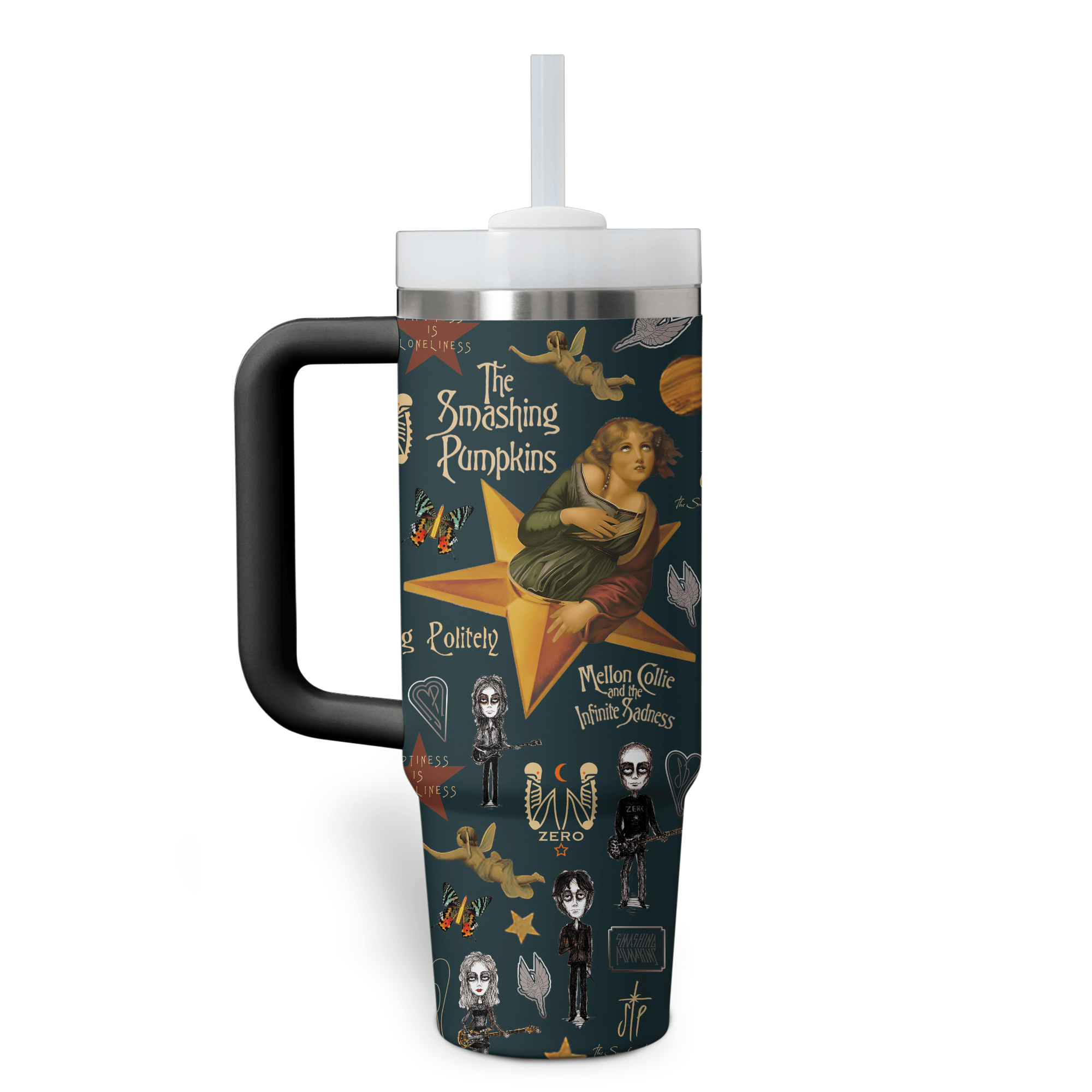 The Smashing Pumpkins Music Custom Stanley Cup 40 oz 30 oz Tumbler With Handle