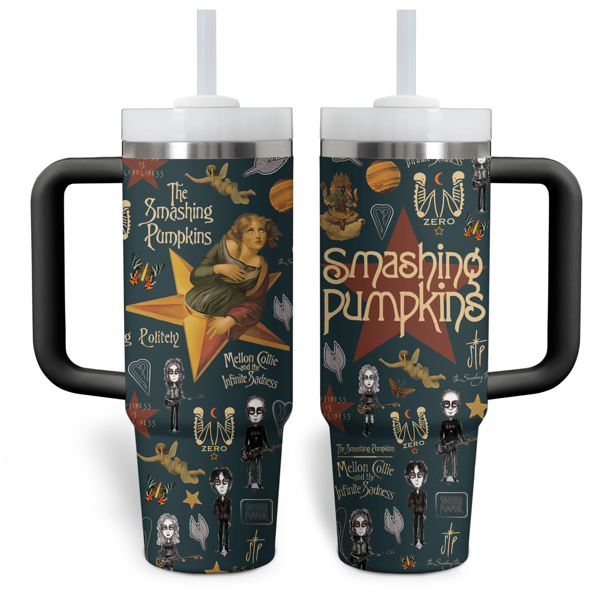 The Smashing Pumpkins Music Custom Stanley Cup 40 oz 30 oz Tumbler With Handle