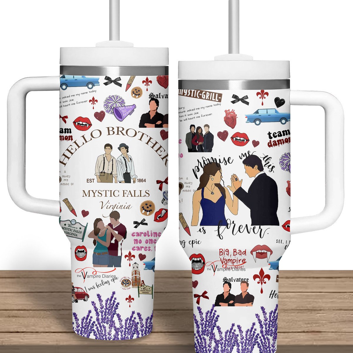 The Vampire Diaries TV Series Custom Stanley Cup 40 oz 30 oz Tumbler With Handle