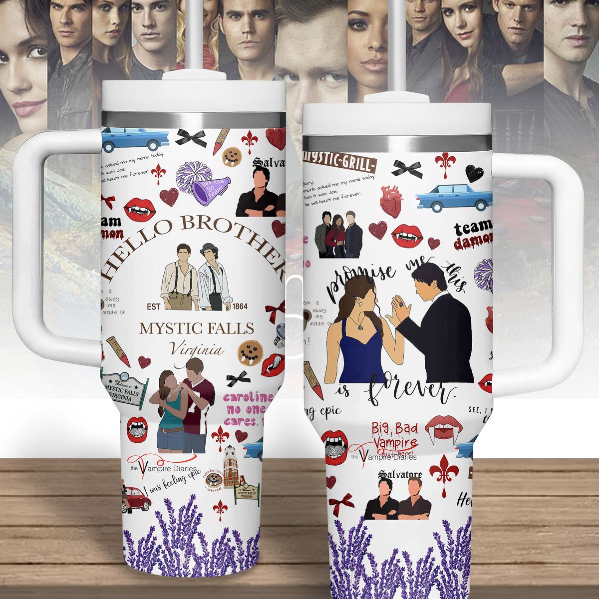 The Vampire Diaries TV Series Custom Stanley Cup 40 oz 30 oz Tumbler With Handle