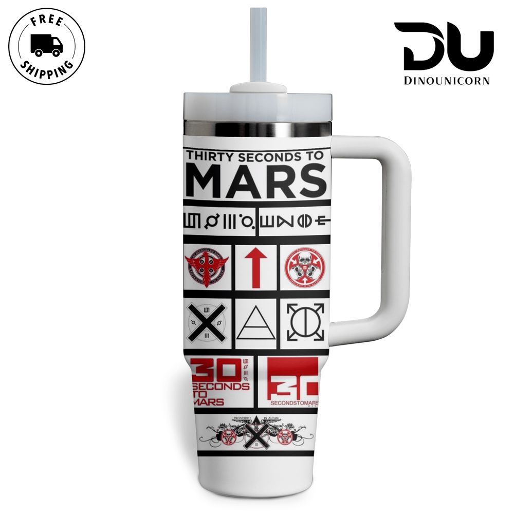 Thirty Seconds To Mars Music Custom Stanley Cup 40 oz 30 oz Tumbler With Handle
