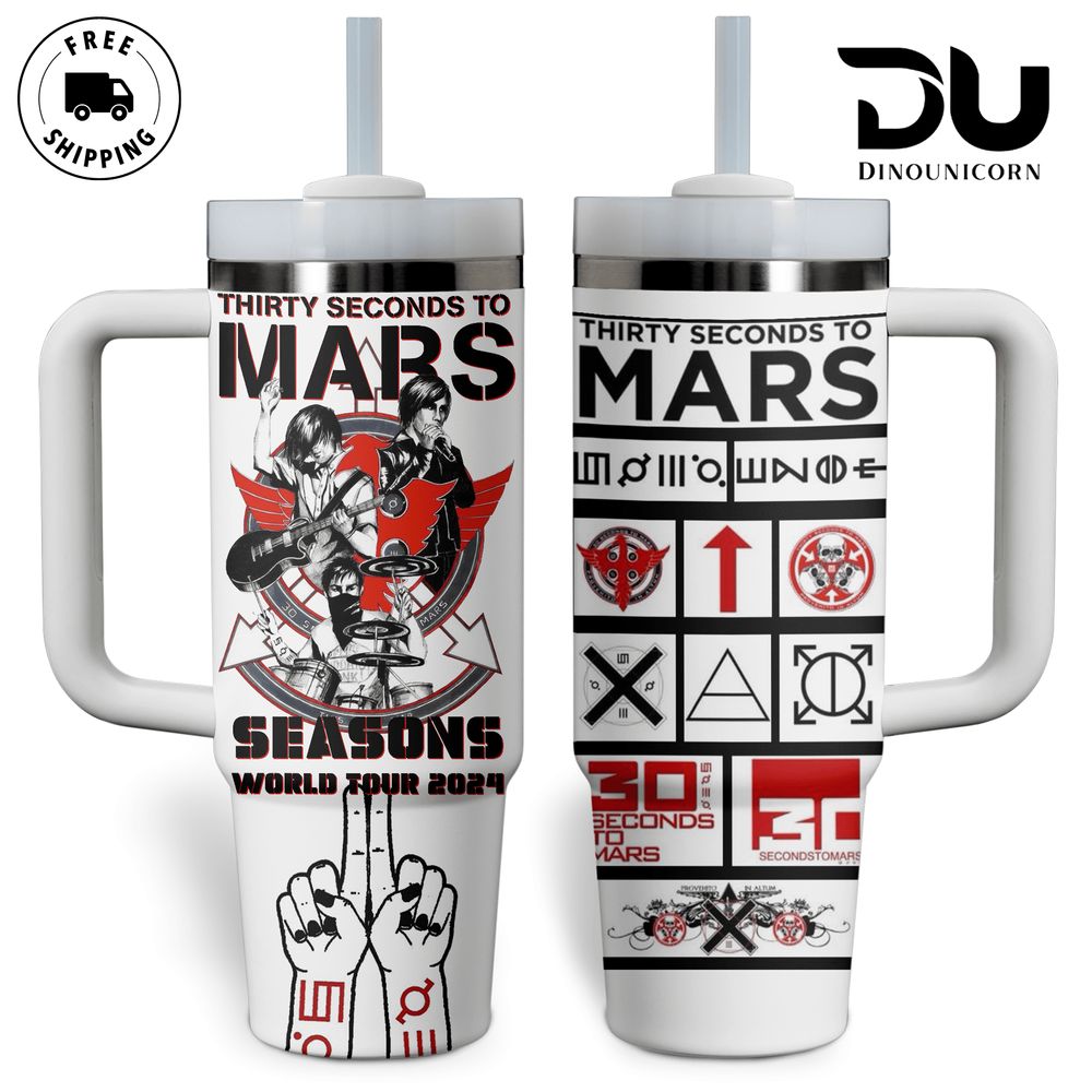 Thirty Seconds To Mars Music Custom Stanley Cup 40 oz 30 oz Tumbler With Handle