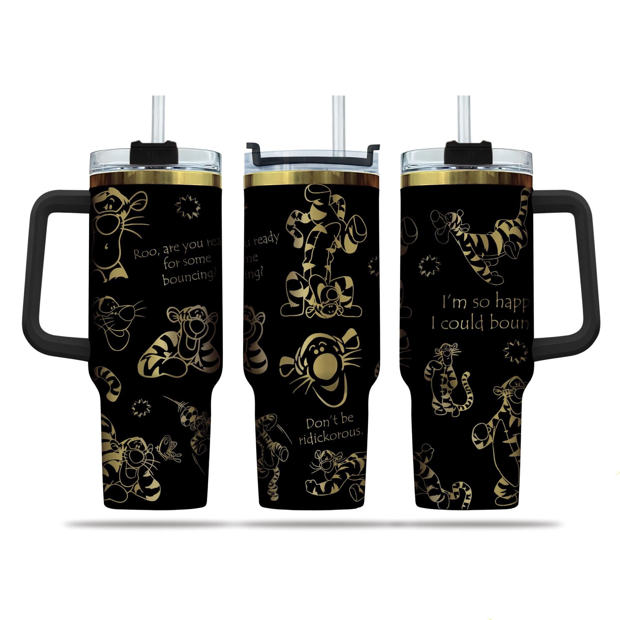 Tigger Cartoon Custom Stanley Cup 40 oz 30 oz Tumbler With Handle
