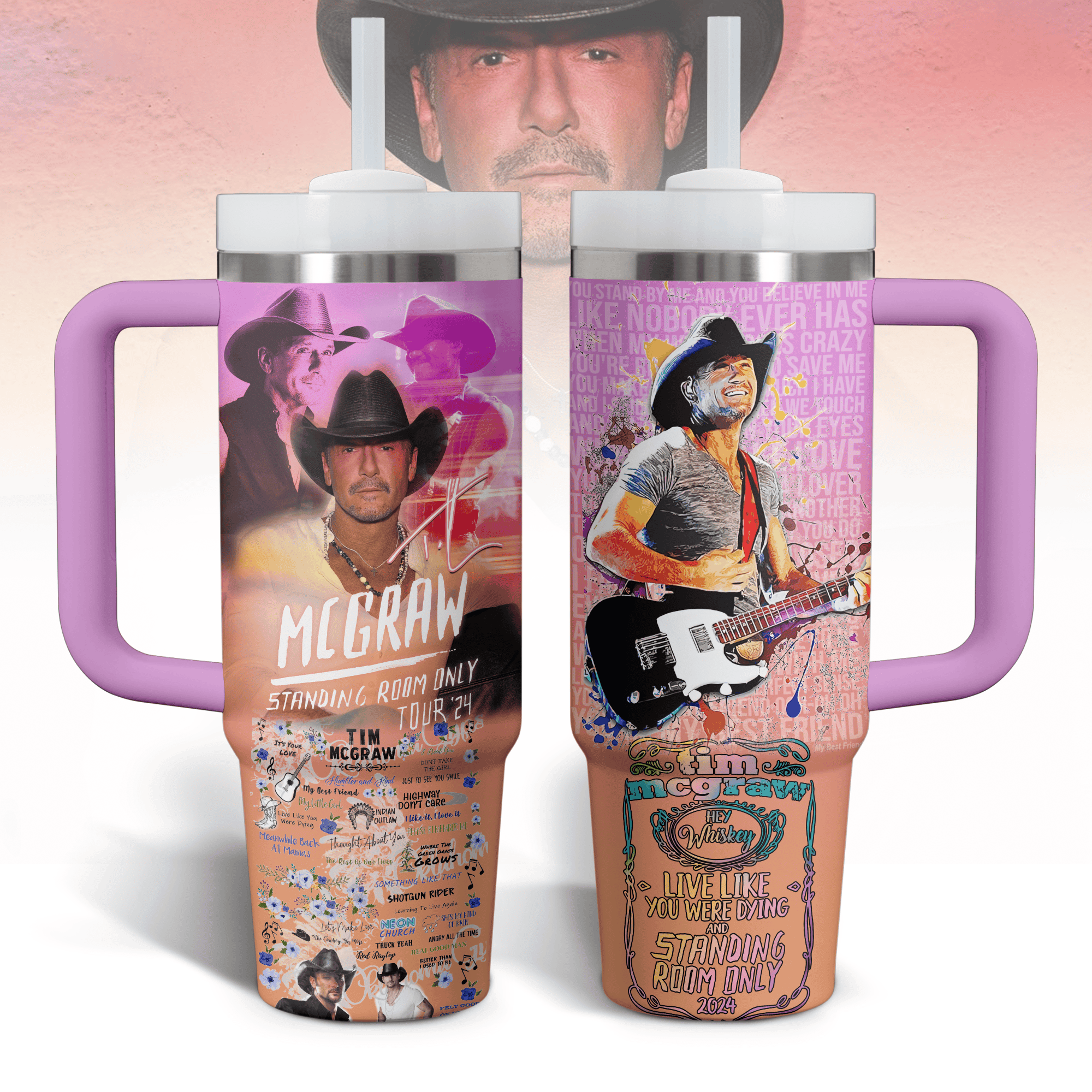 Tim McGraw Music Custom Stanley Cup 40 oz 30 oz Tumbler With Handle