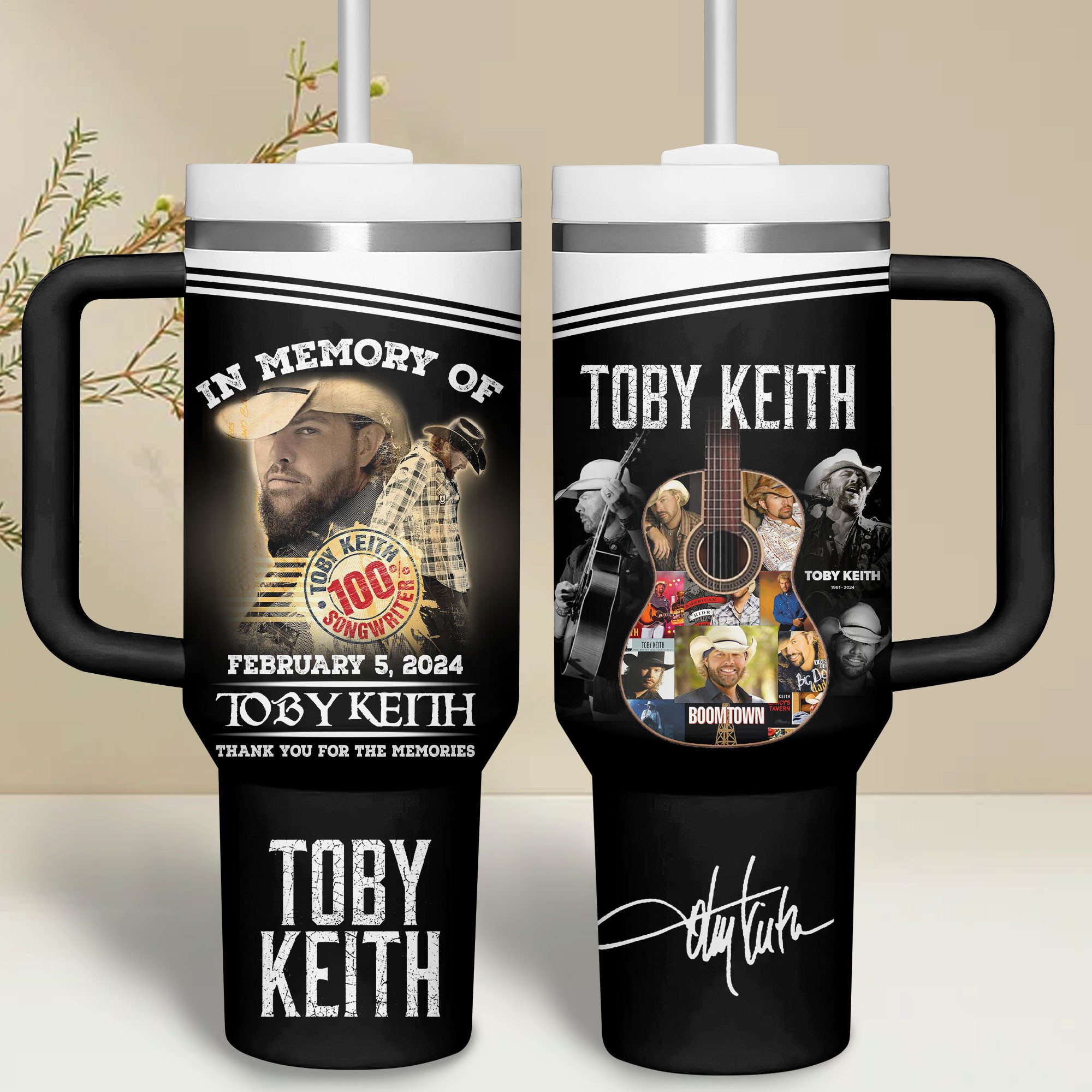 Toby Keith Music Custom Stanley Cup 40 oz 30 oz Tumbler With Handle