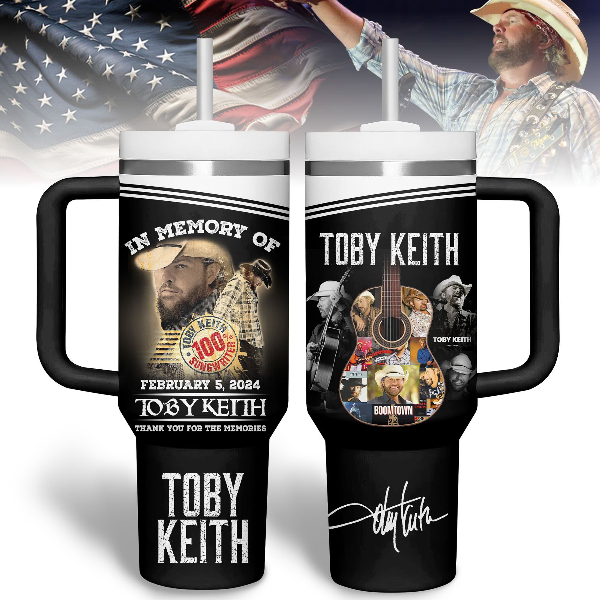 Toby Keith Music Custom Stanley Cup 40 oz 30 oz Tumbler With Handle