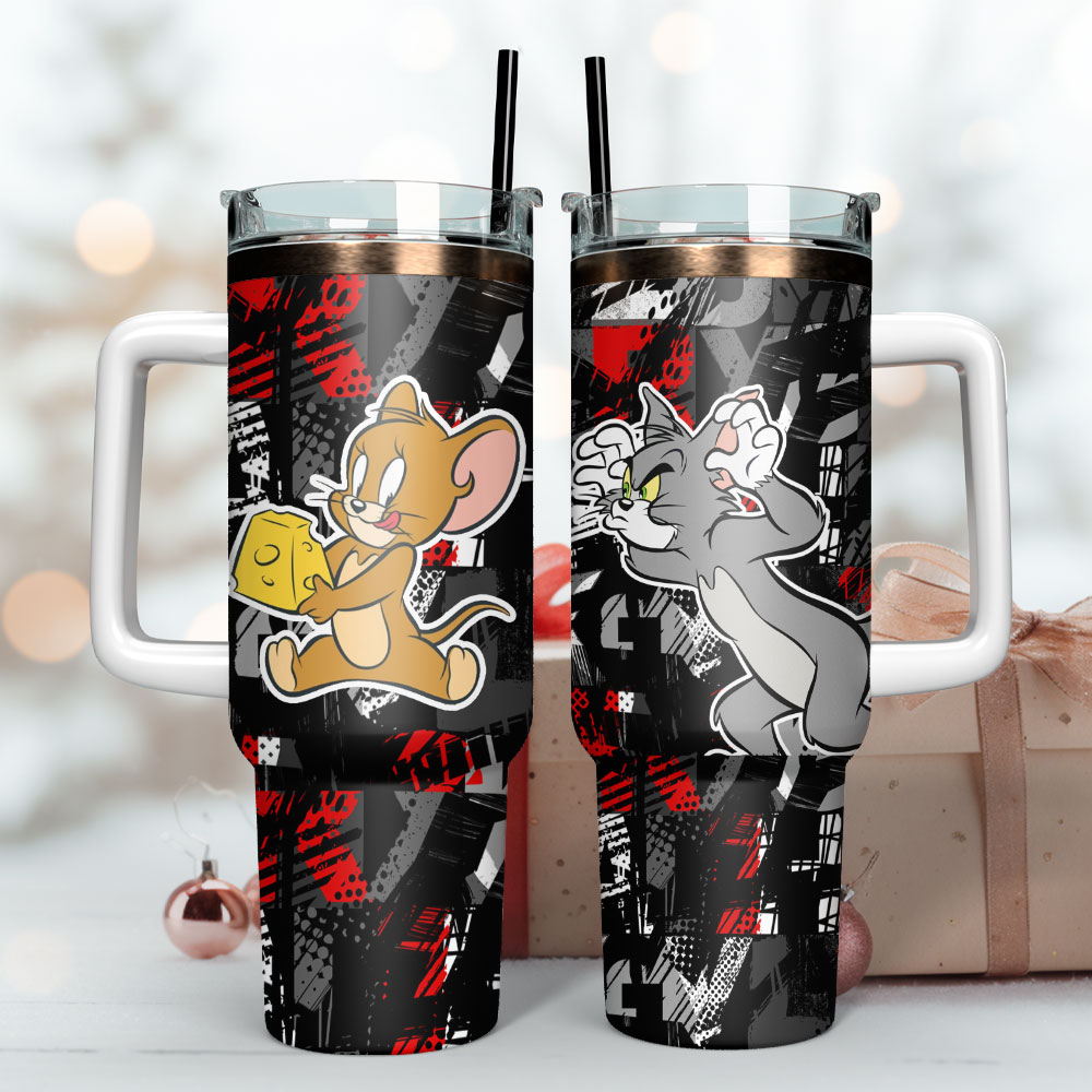 Tom And Jerry Cartoon Custom Stanley Cup 40 oz 30 oz Tumbler With Handle