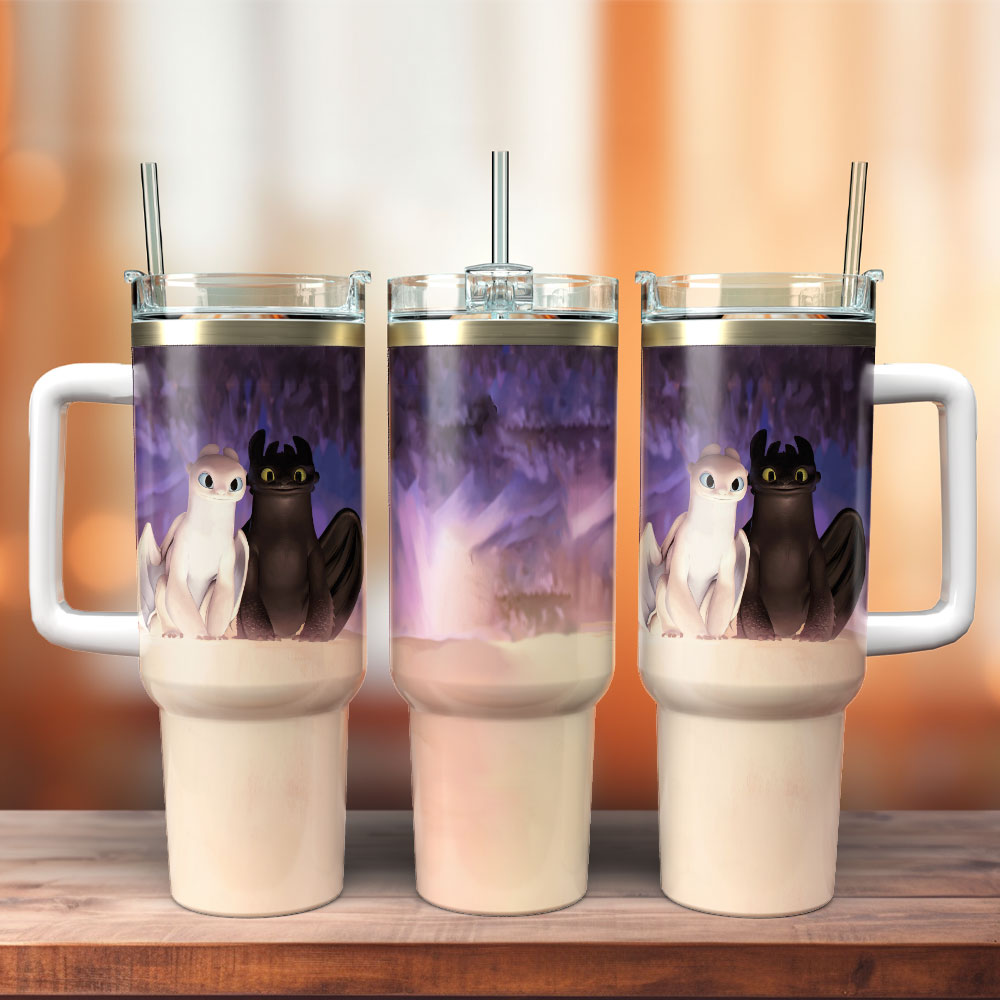 Toothless How to Train Your Dragon Custom Stanley Cup 40 oz 30 oz Tumbler With Handle