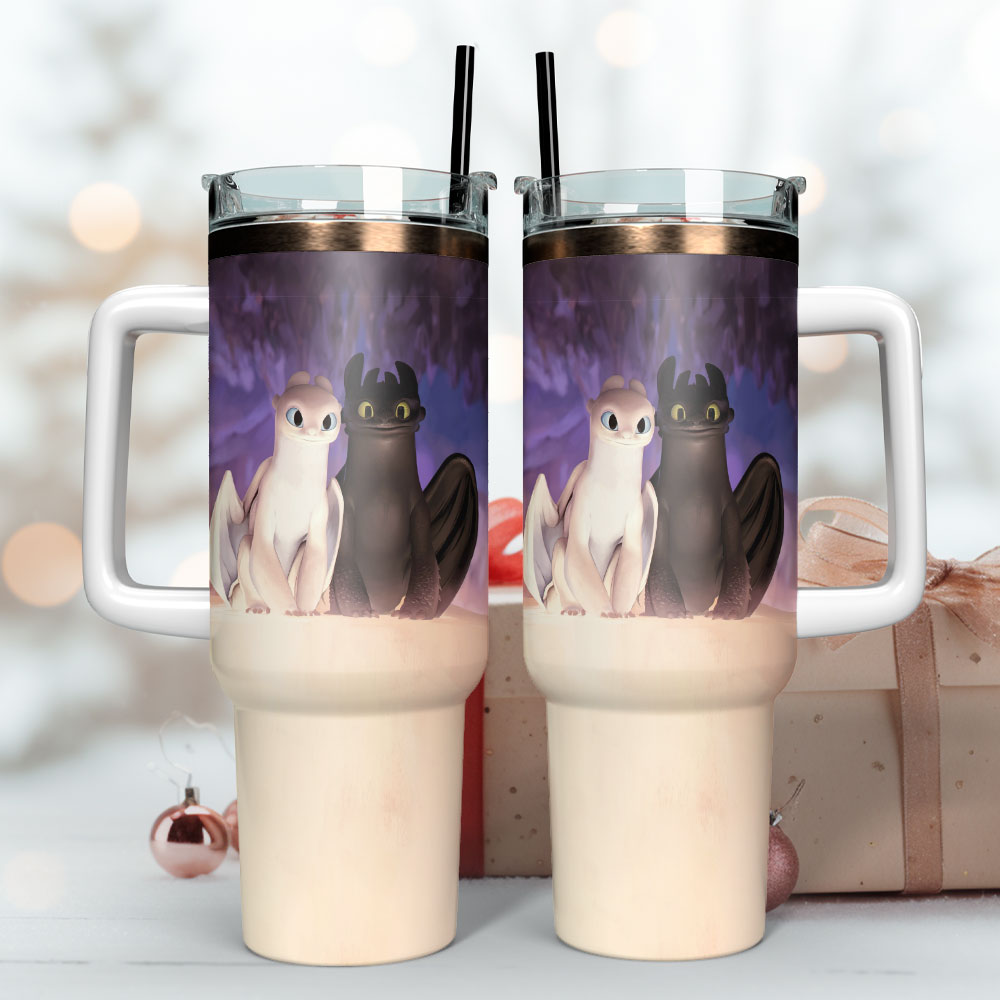 Toothless How to Train Your Dragon Custom Stanley Cup 40 oz 30 oz Tumbler With Handle