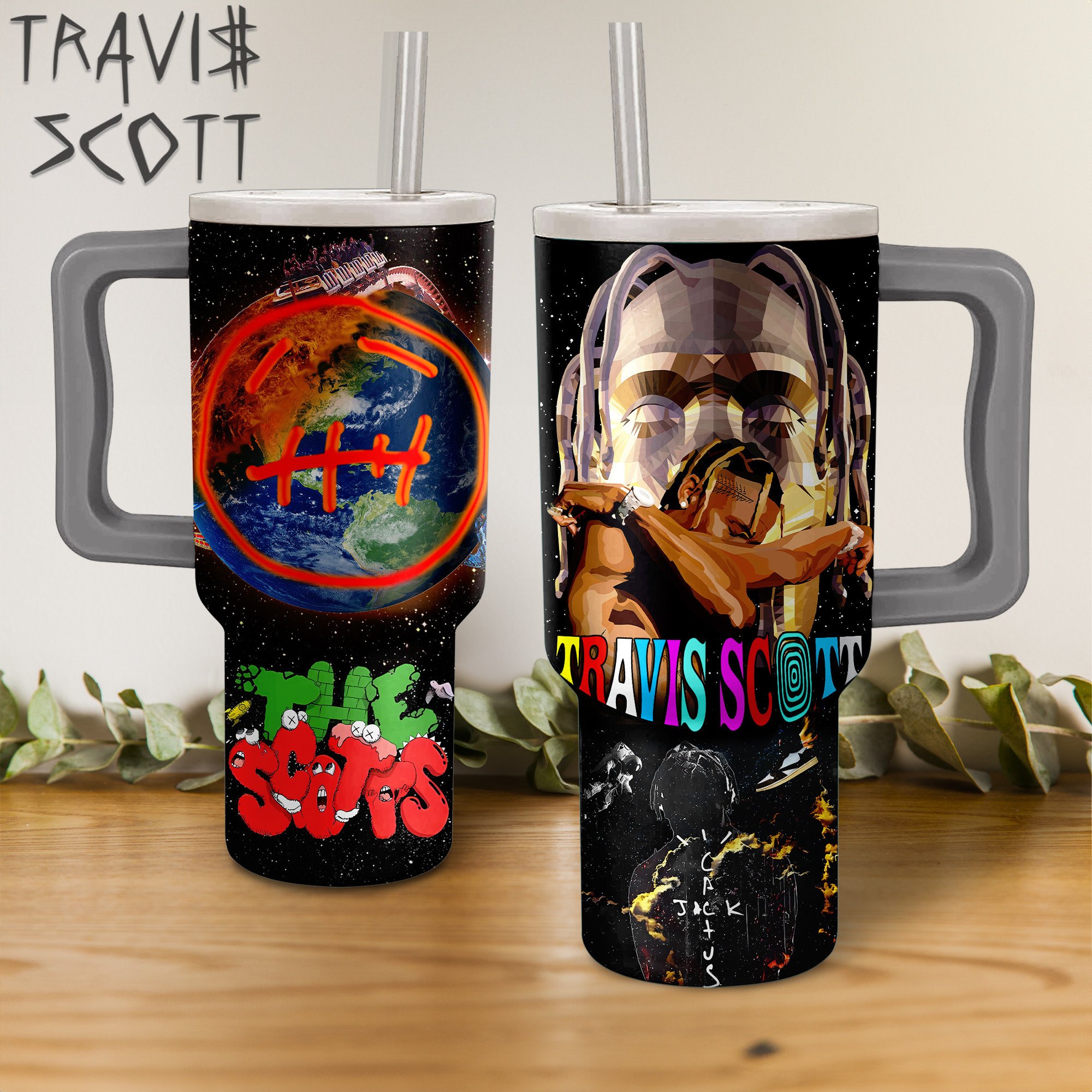 Travis Scott Music Custom Stanley Cup 40 oz 30 oz Tumbler With Handle