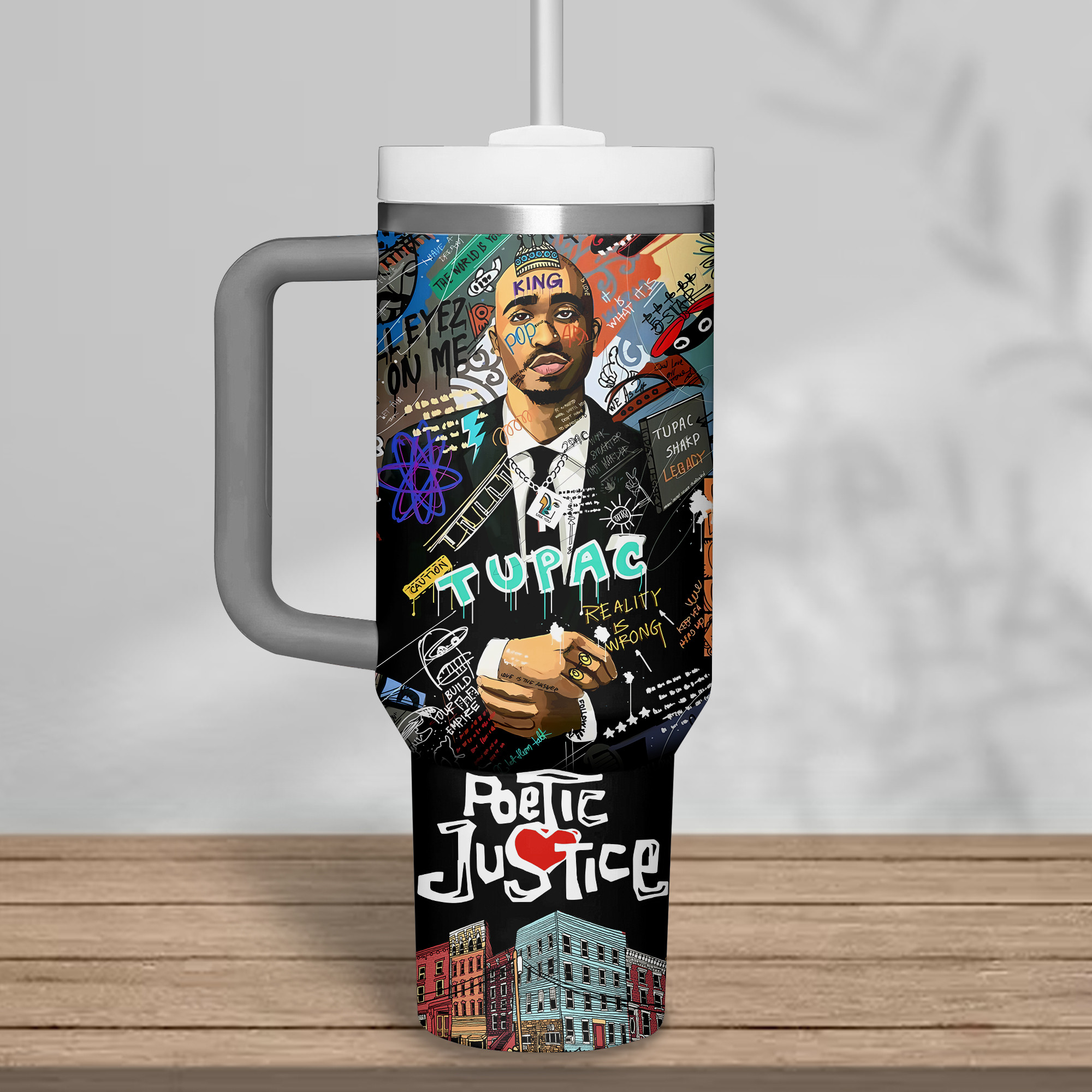 Tupac Shakur Music Custom Stanley Cup 40 oz 30 oz Tumbler With Handle