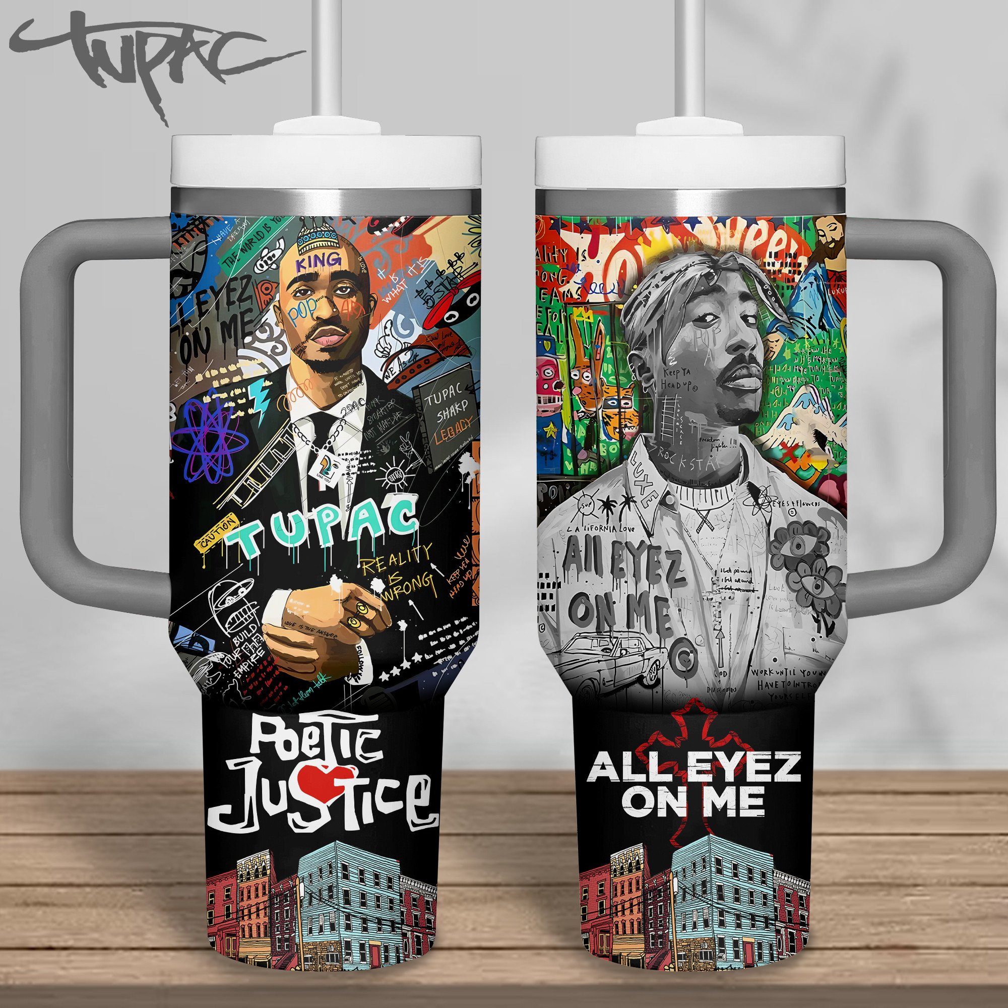 Tupac Shakur Music Custom Stanley Cup 40 oz 30 oz Tumbler With Handle