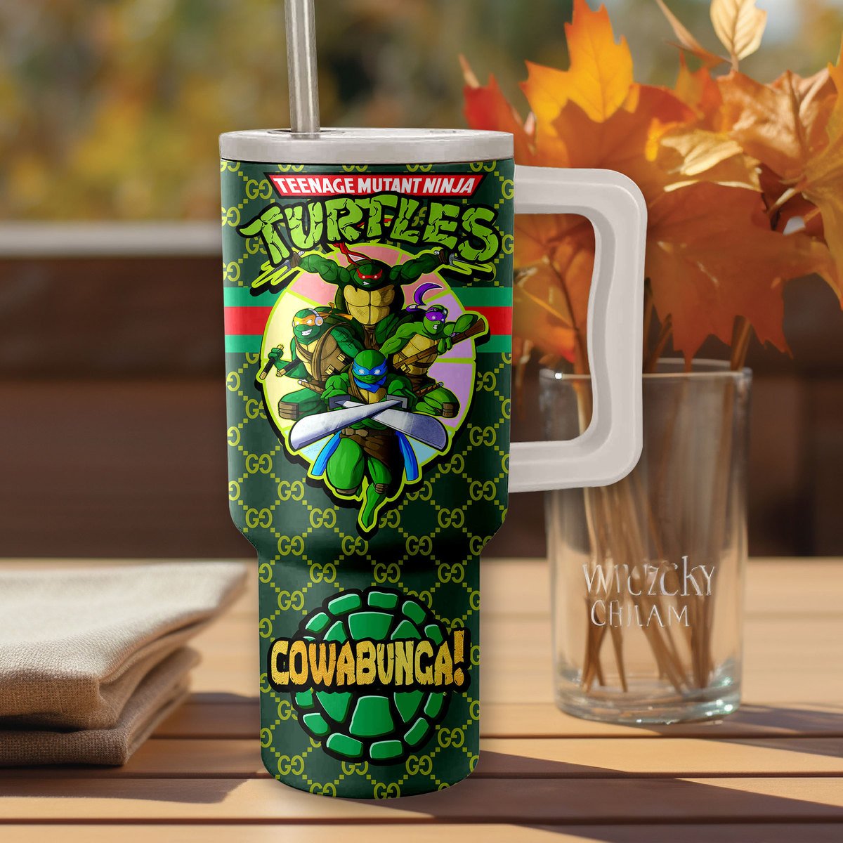 Turtle Power Cartoon Custom Stanley Cup 40 oz 30 oz Tumbler With Handle