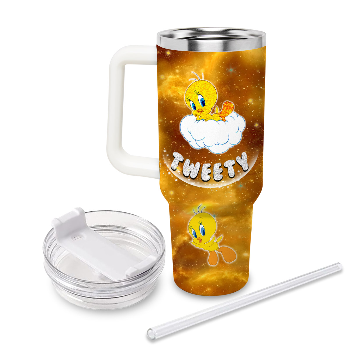 Tweety Looney Tunes Cartoon Custom Stanley Cup 40 oz 30 oz Tumbler With Handle