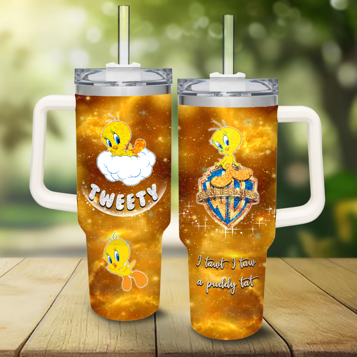 Tweety Looney Tunes Cartoon Custom Stanley Cup 40 oz 30 oz Tumbler With Handle