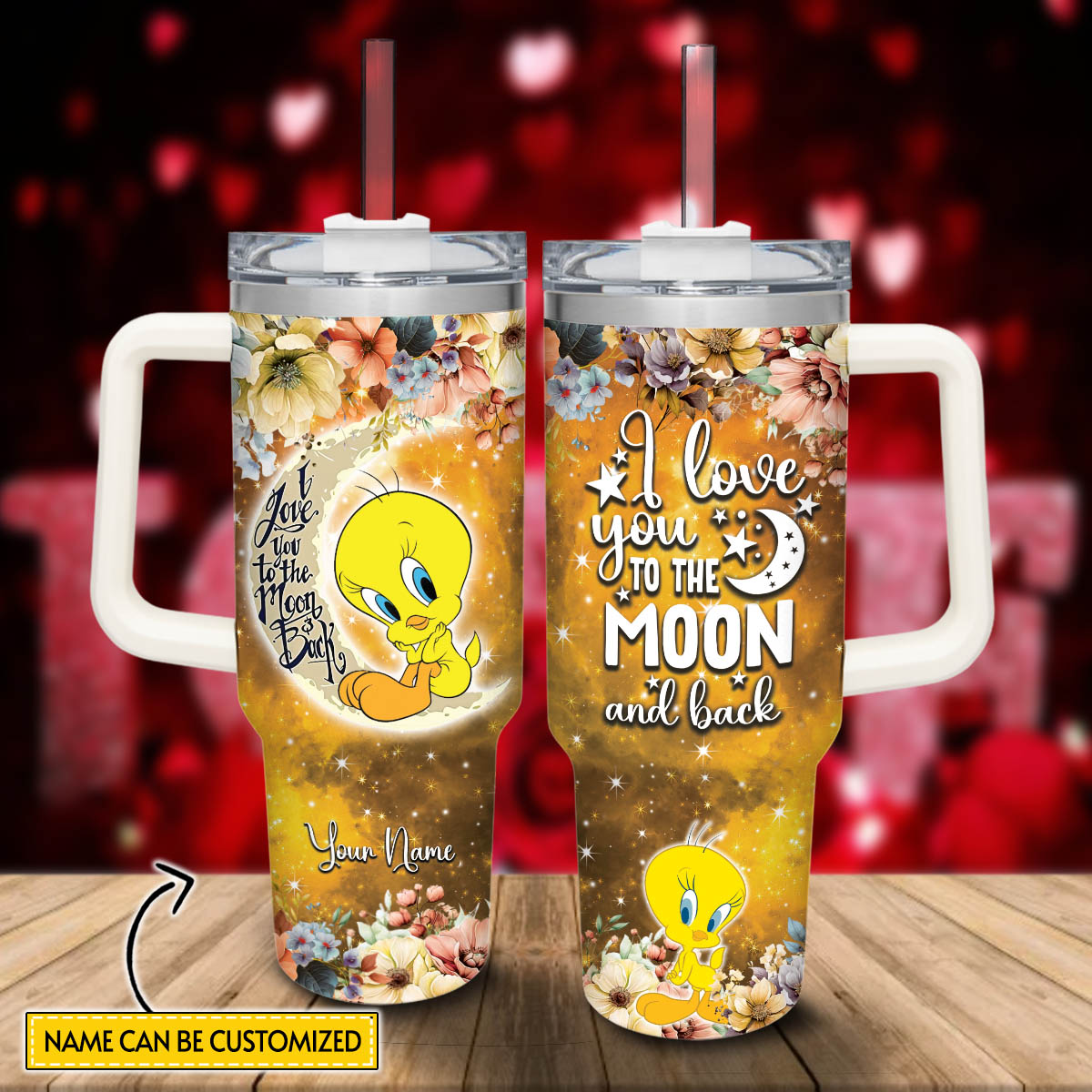 Tweety Looney Tunes Cartoon Custom Stanley Cup 40 oz 30 oz Tumbler With Handle