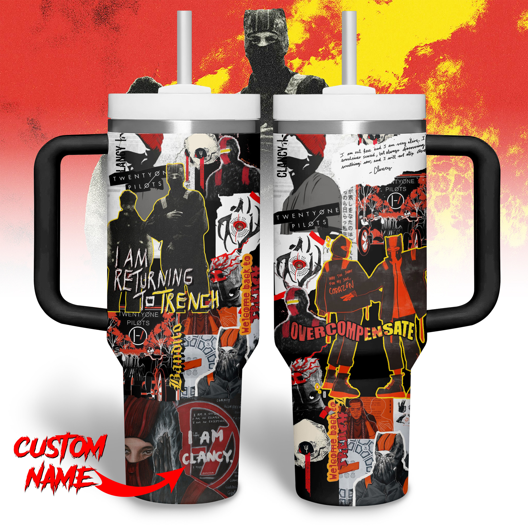 Twenty One Pilots Music Custom Stanley Cup 40 oz 30 oz Tumbler With Handle