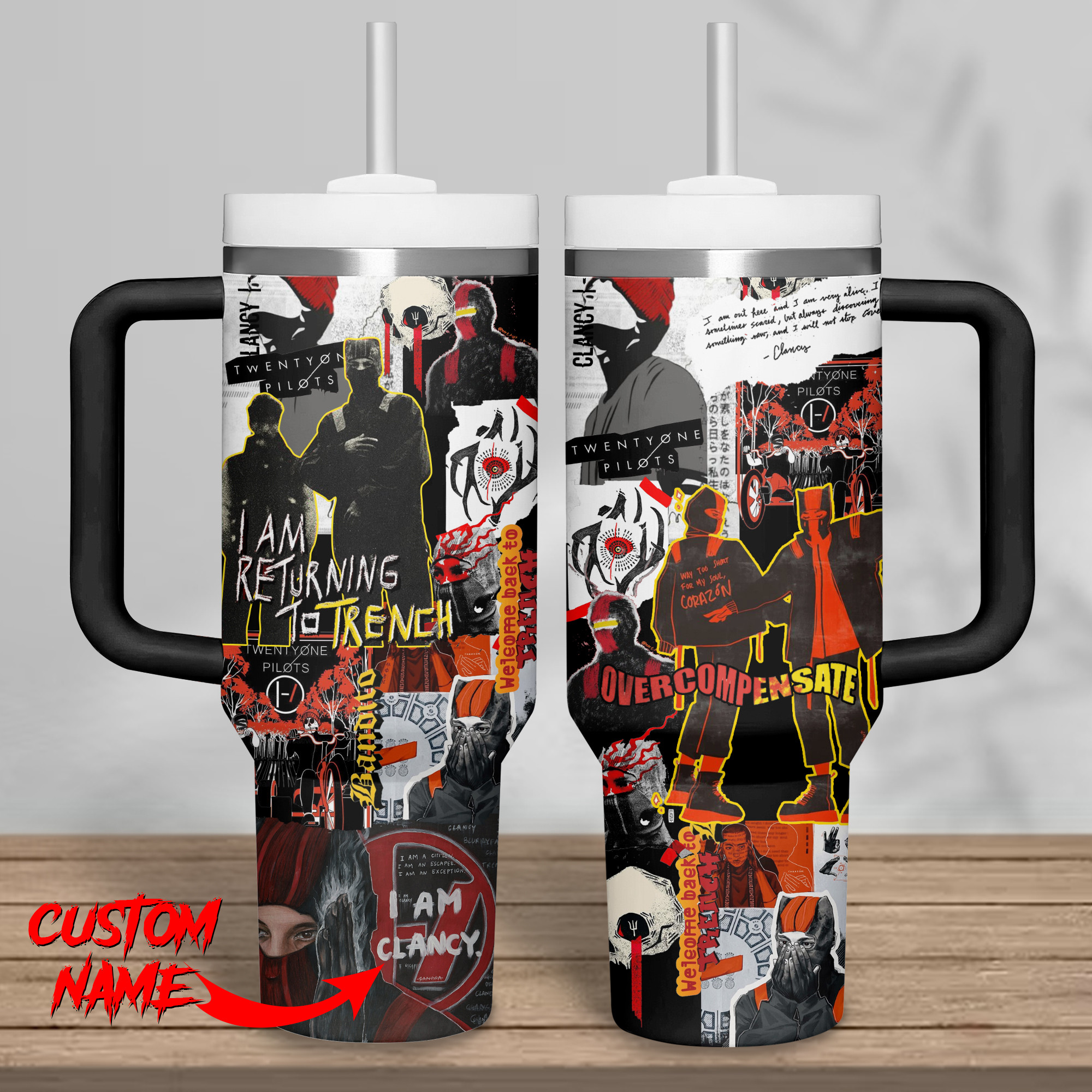 Twenty One Pilots Music Custom Stanley Cup 40 oz 30 oz Tumbler With Handle