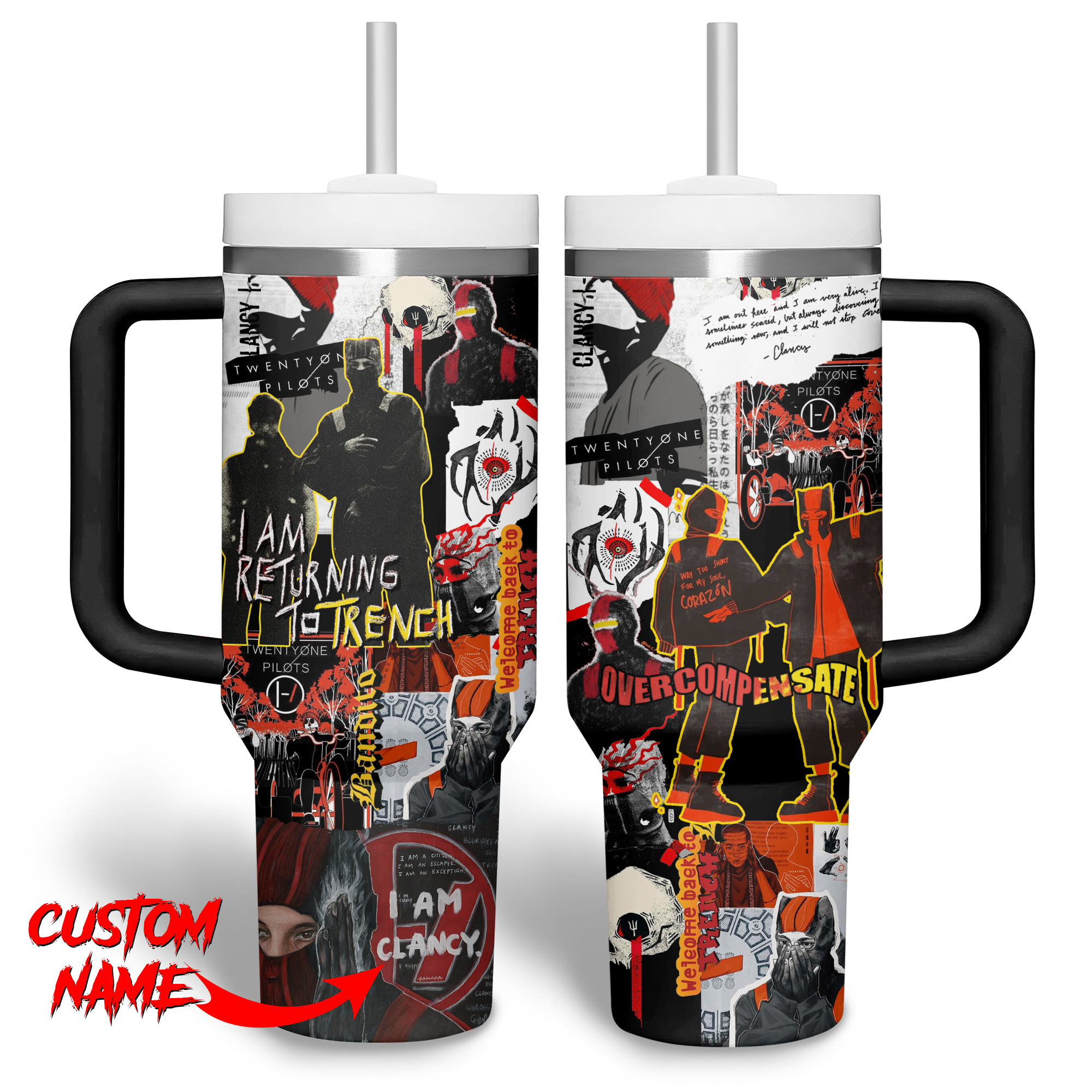 Twenty One Pilots Music Custom Stanley Cup 40 oz 30 oz Tumbler With Handle