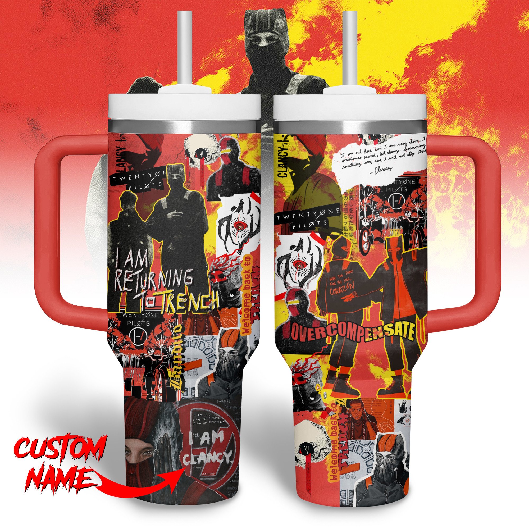 Twenty One Pilots Music Custom Stanley Cup 40 oz 30 oz Tumbler With Handle