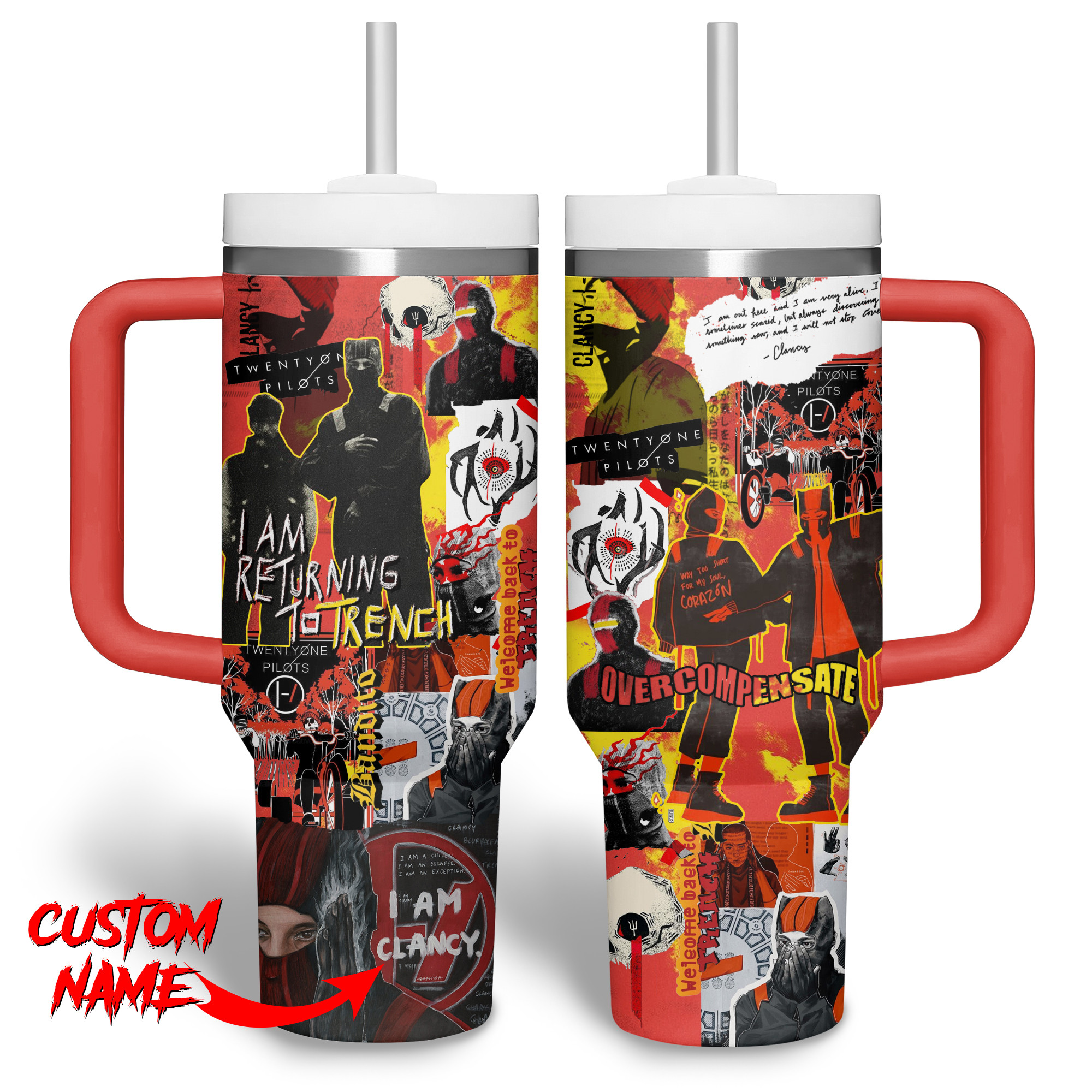 Twenty One Pilots Music Custom Stanley Cup 40 oz 30 oz Tumbler With Handle