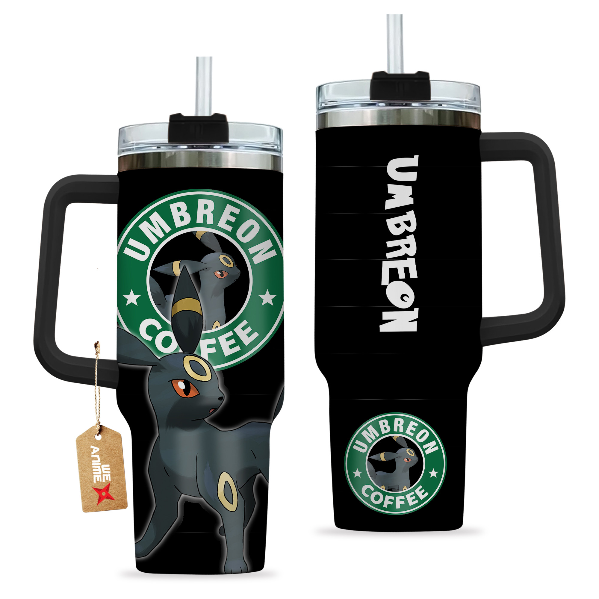 Umbreon Coffee Pokemon Anime Custom Stanley Cup 40 oz 30 oz Tumbler With Handle
