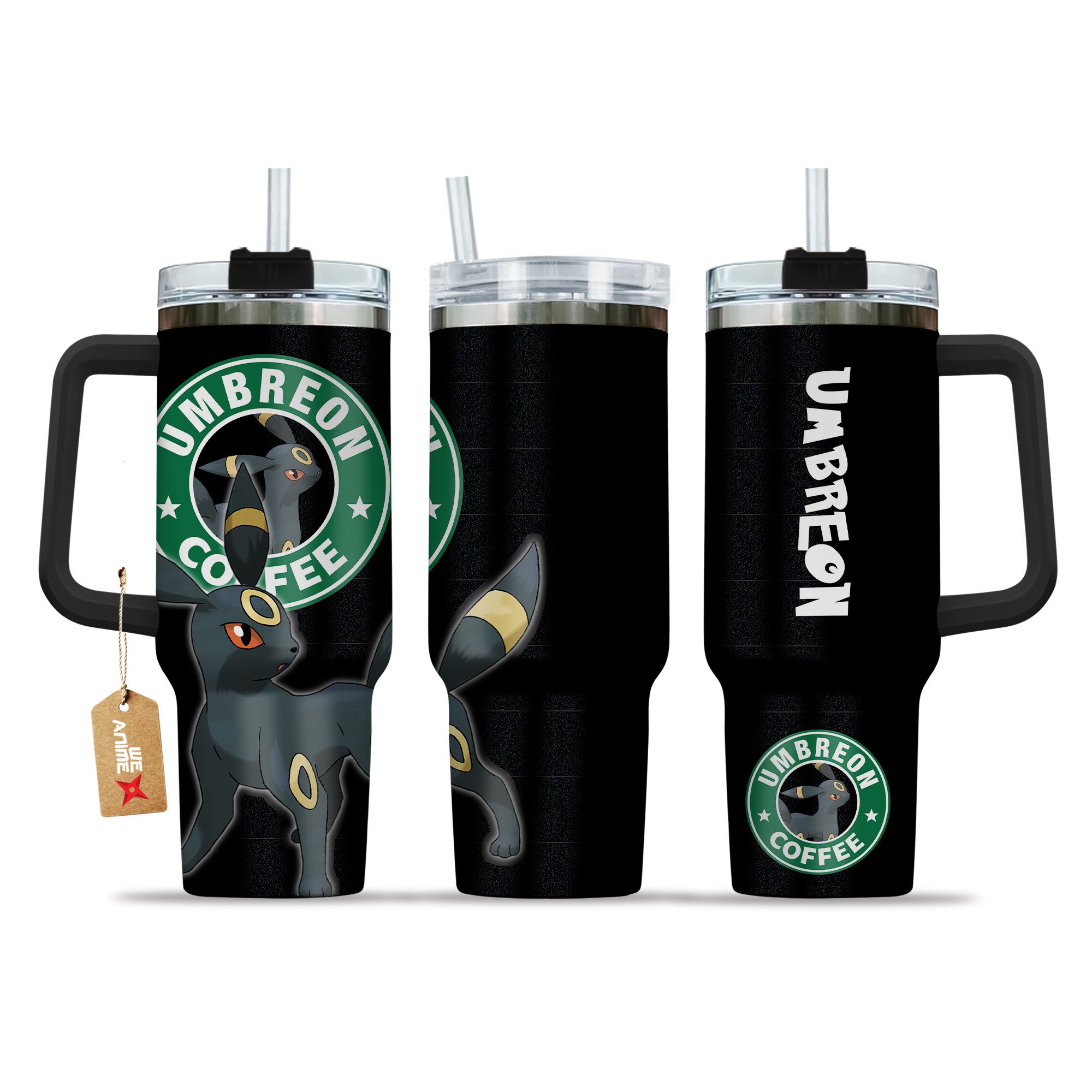Umbreon Coffee Pokemon Anime Custom Stanley Cup 40 oz 30 oz Tumbler With Handle