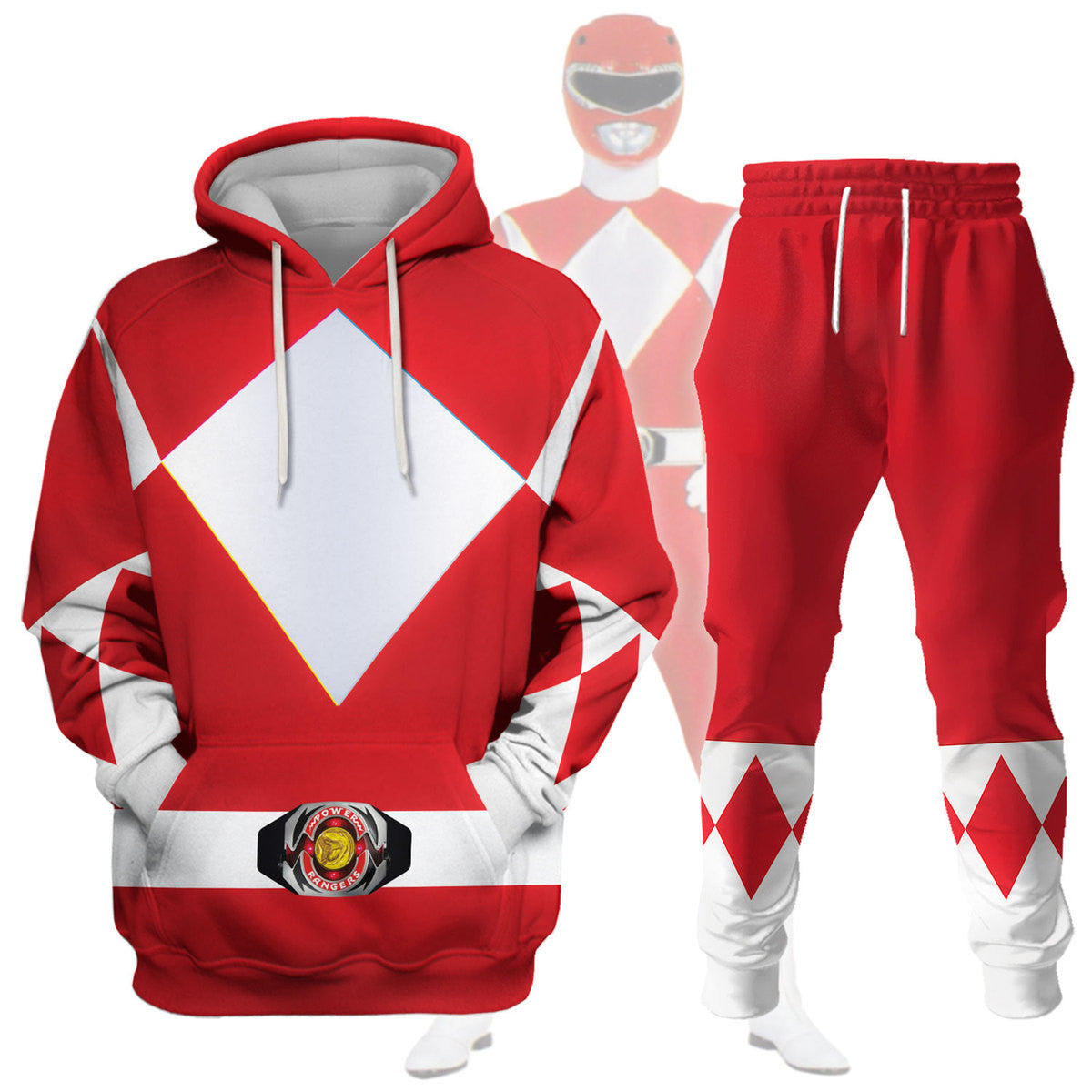 Unisex Tracksuit Hoodies Red Power Ranger 3D Costumes - Stormmerch Exclusive