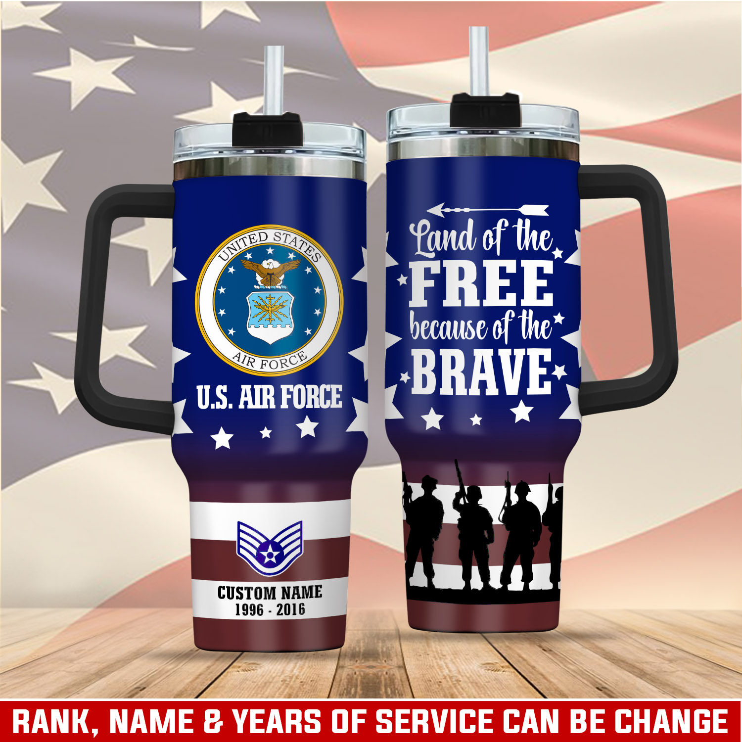 United States Air Force Custom Stanley Cup 40 oz 30 oz Tumbler With Handle